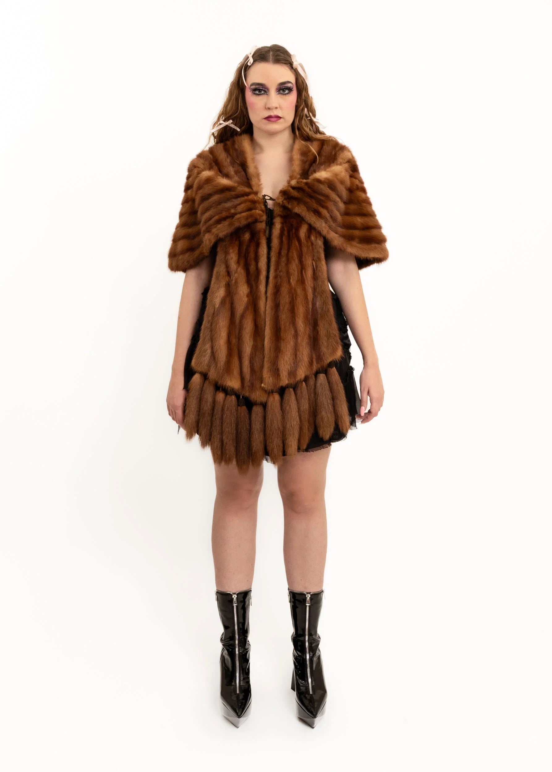 English & Foreign Fur Co. Ltd 1930s/ 40s vintage mink stole with tassels
