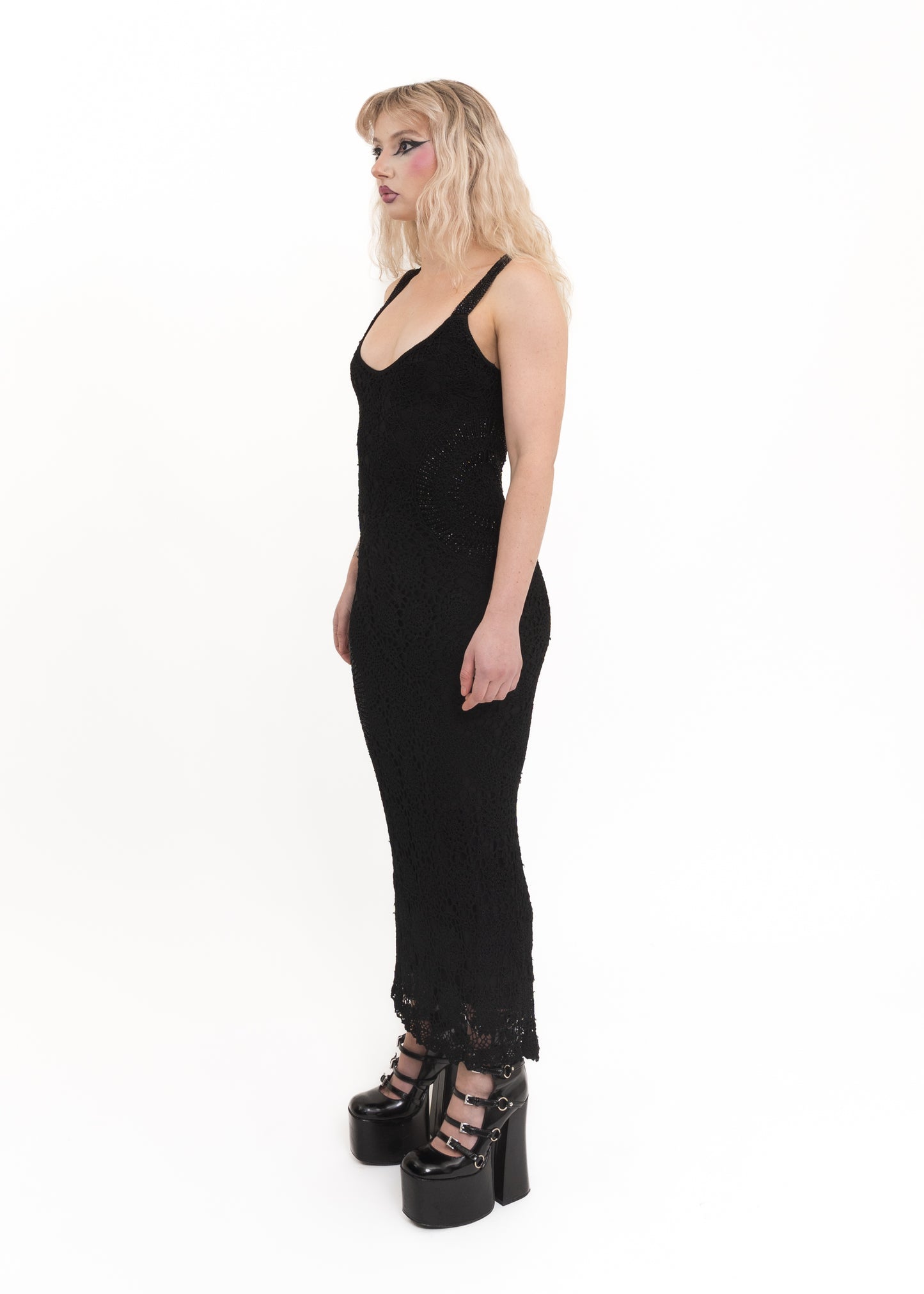 Glass beaded crochet dress
