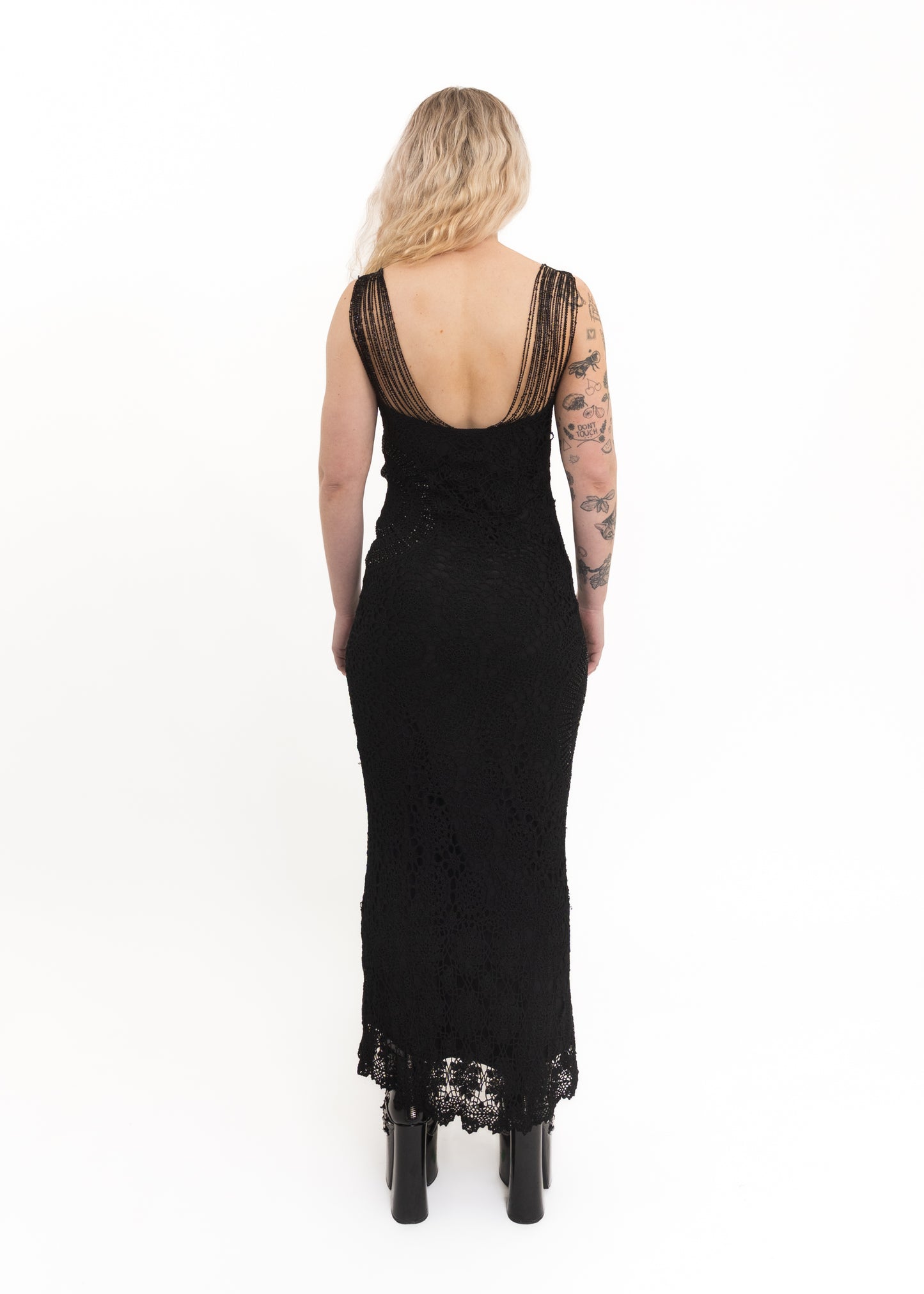Glass beaded crochet dress