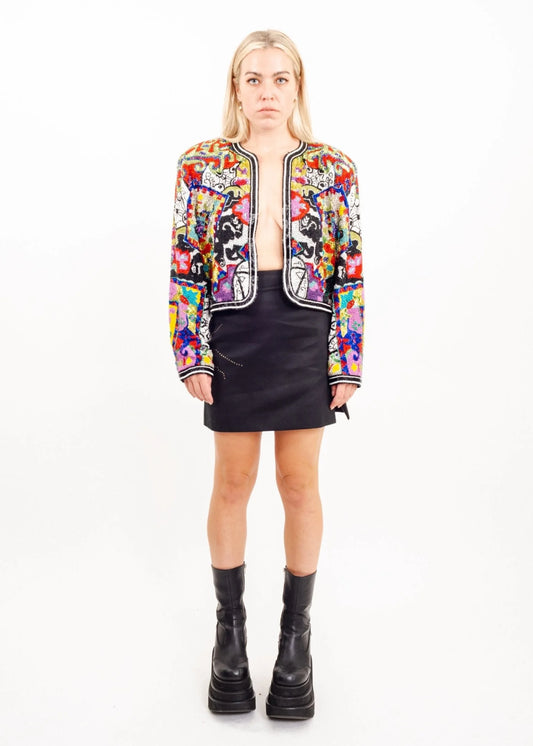 Diane Freis 80s heavily beaded jacket