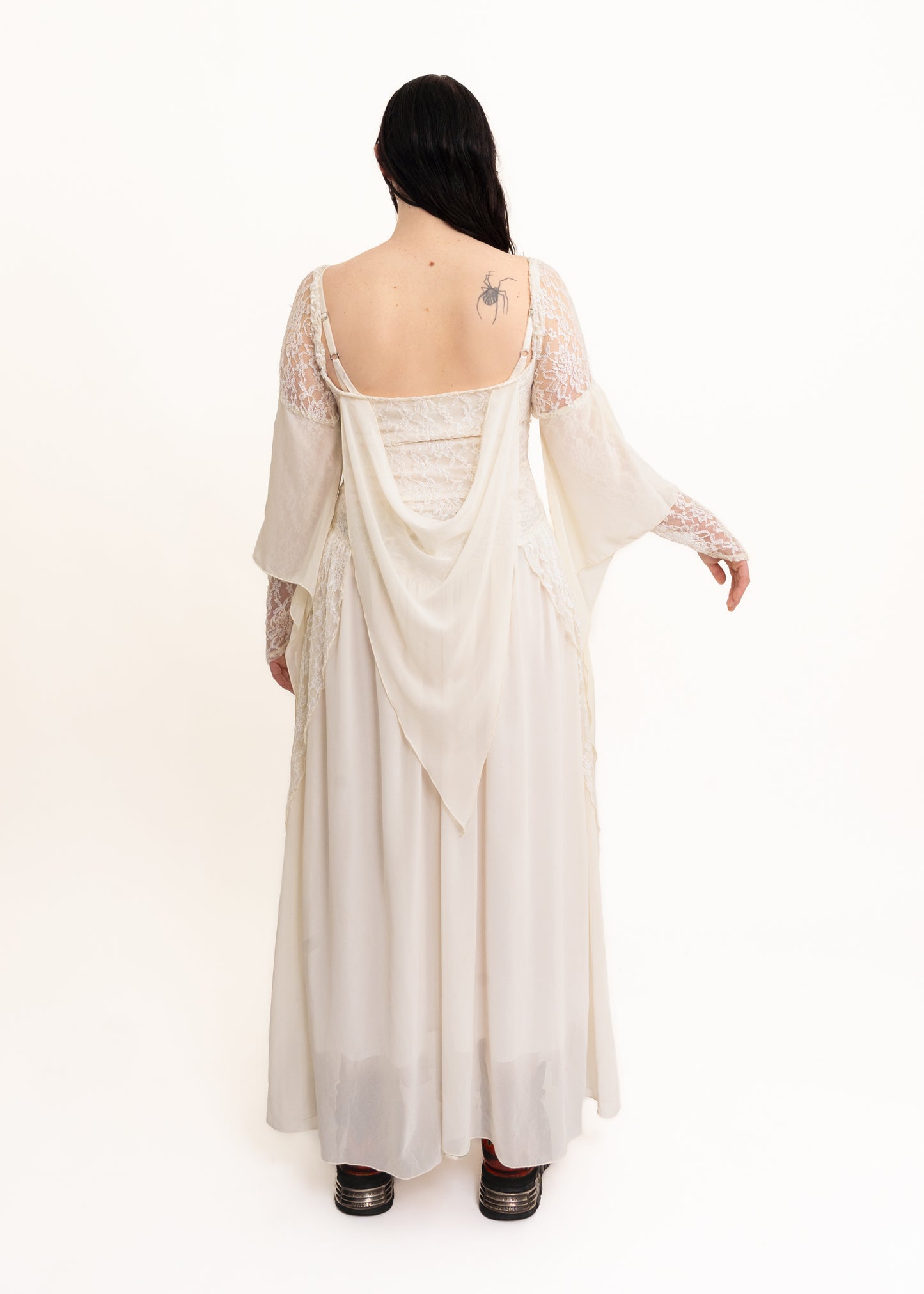 Lace flared sleeve dress