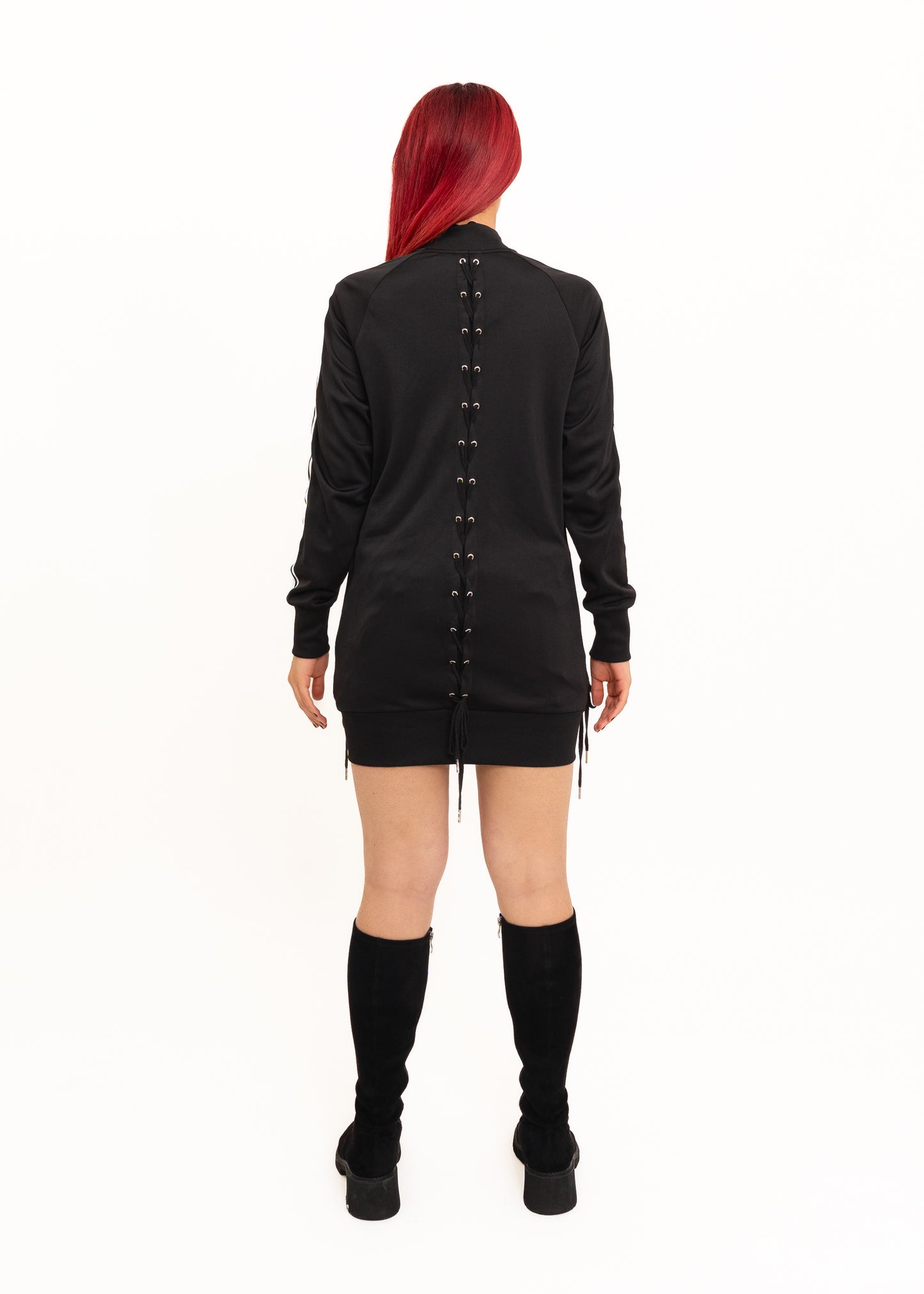 Lace up track jacket/ mini dress