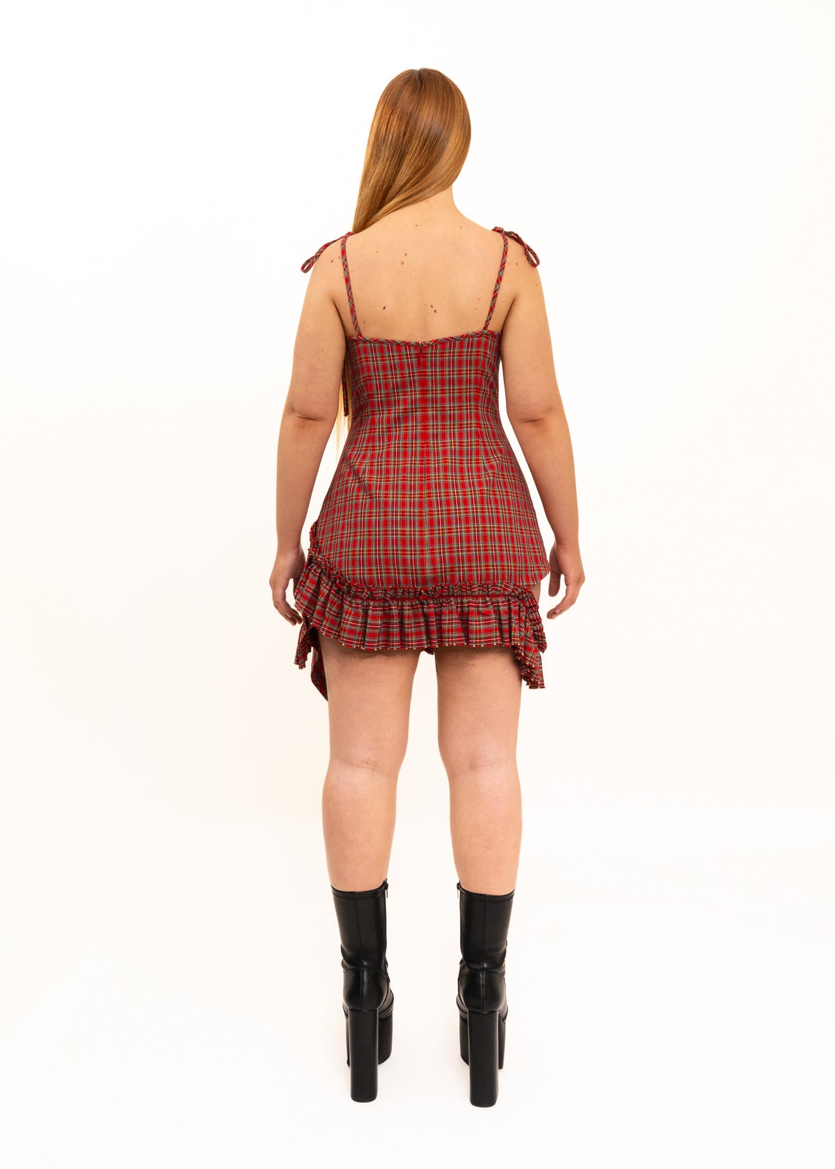 Tartan Mini Fray Dress