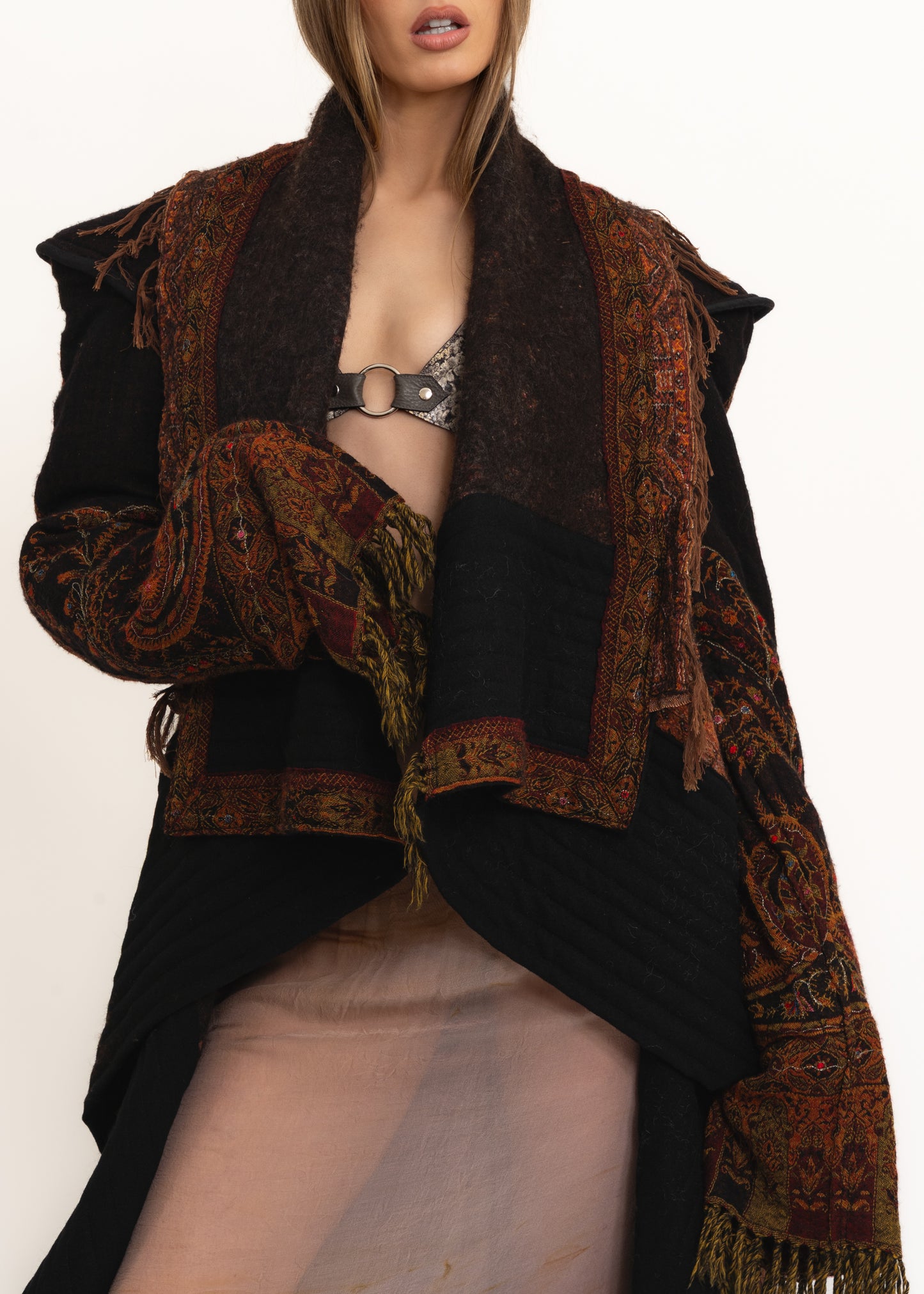 Odyssey zero waste multi-wear wool felt coat