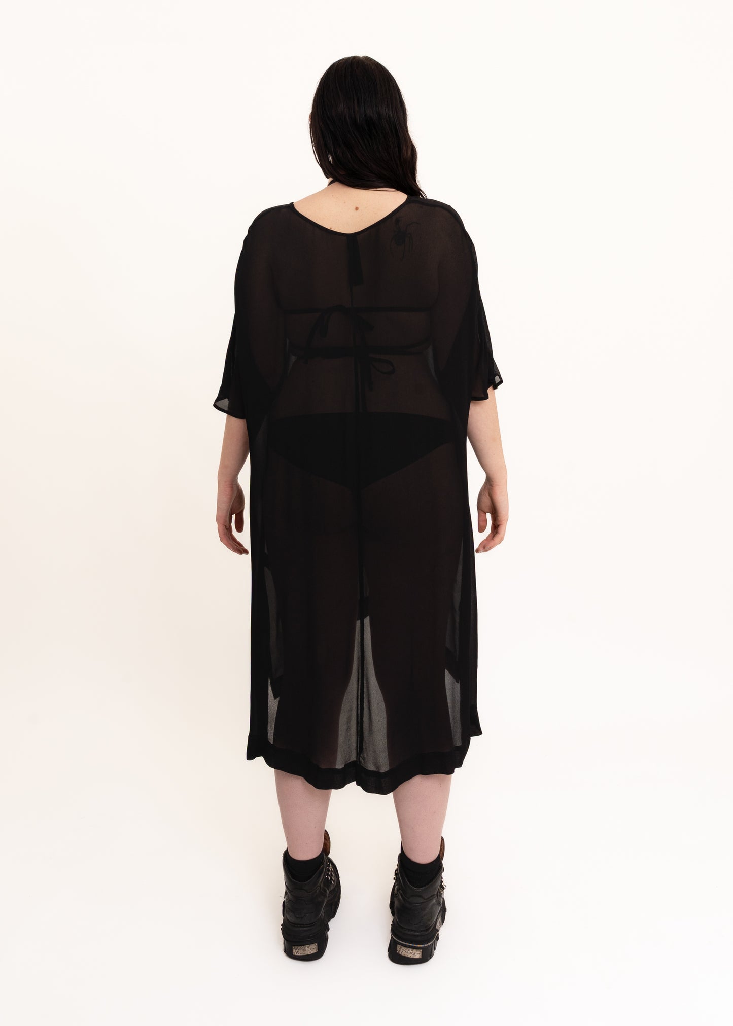 Sheer printed t-shirt dress