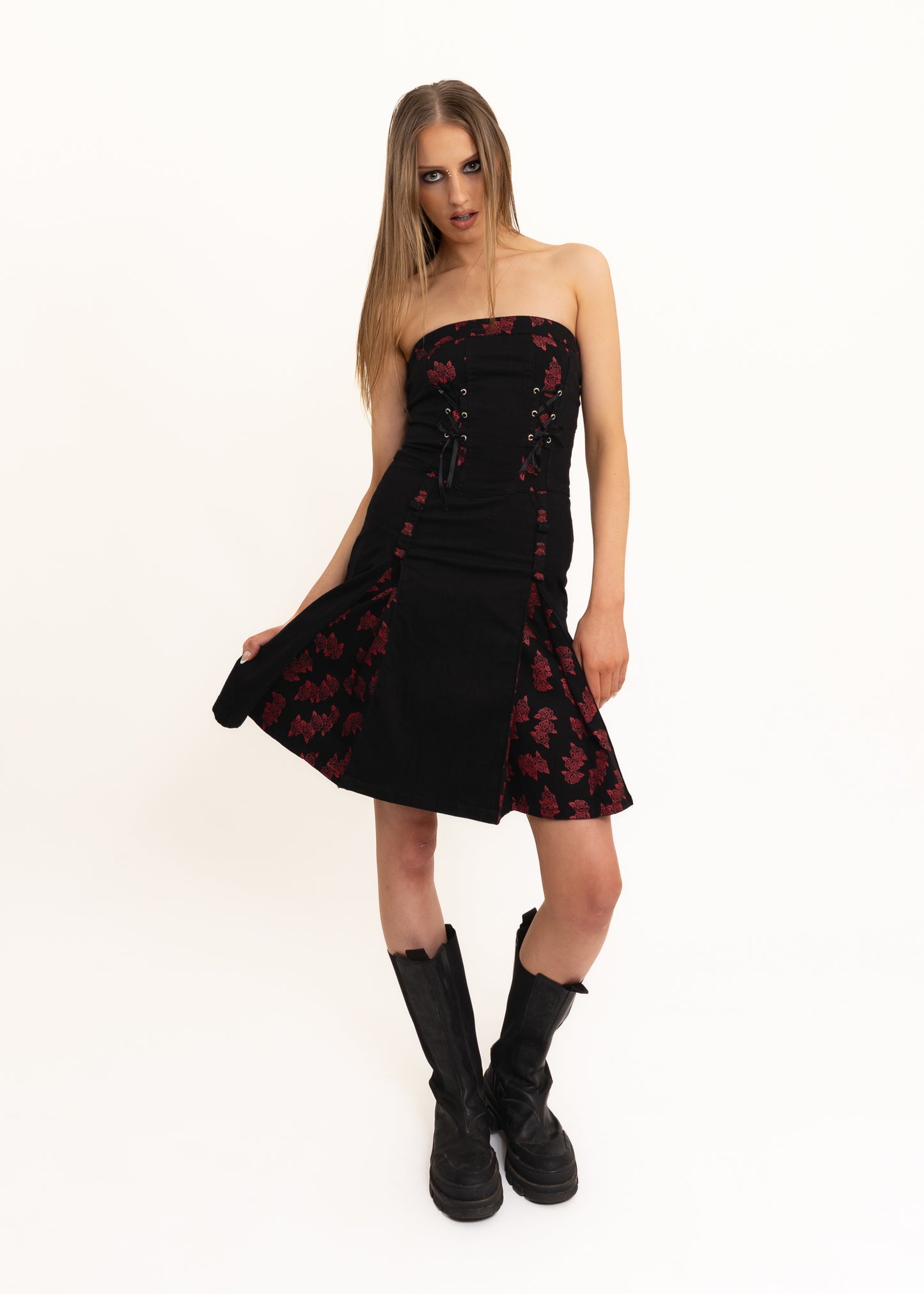 Lace up corset dress