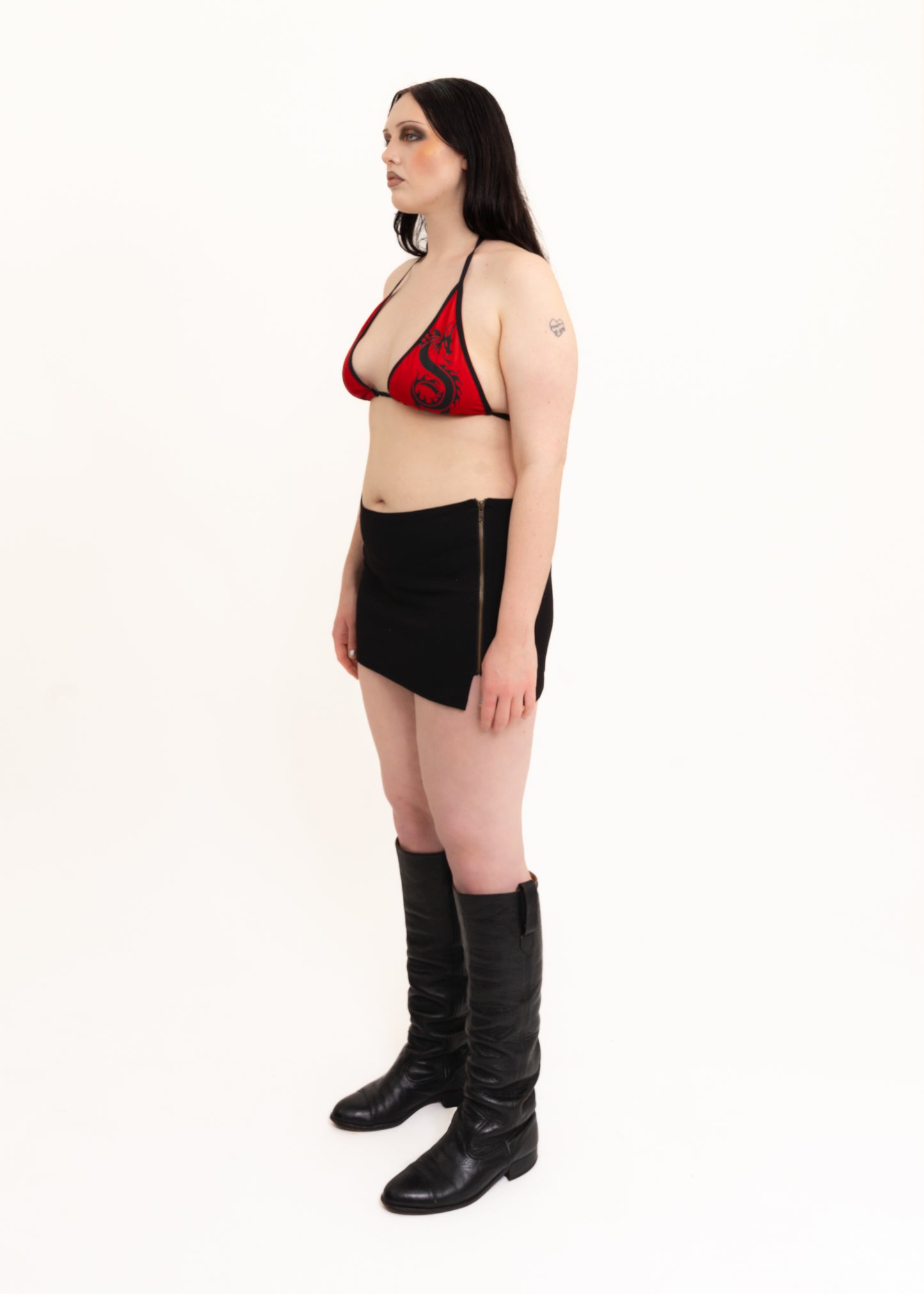 Micro mini skirt with side zip detail