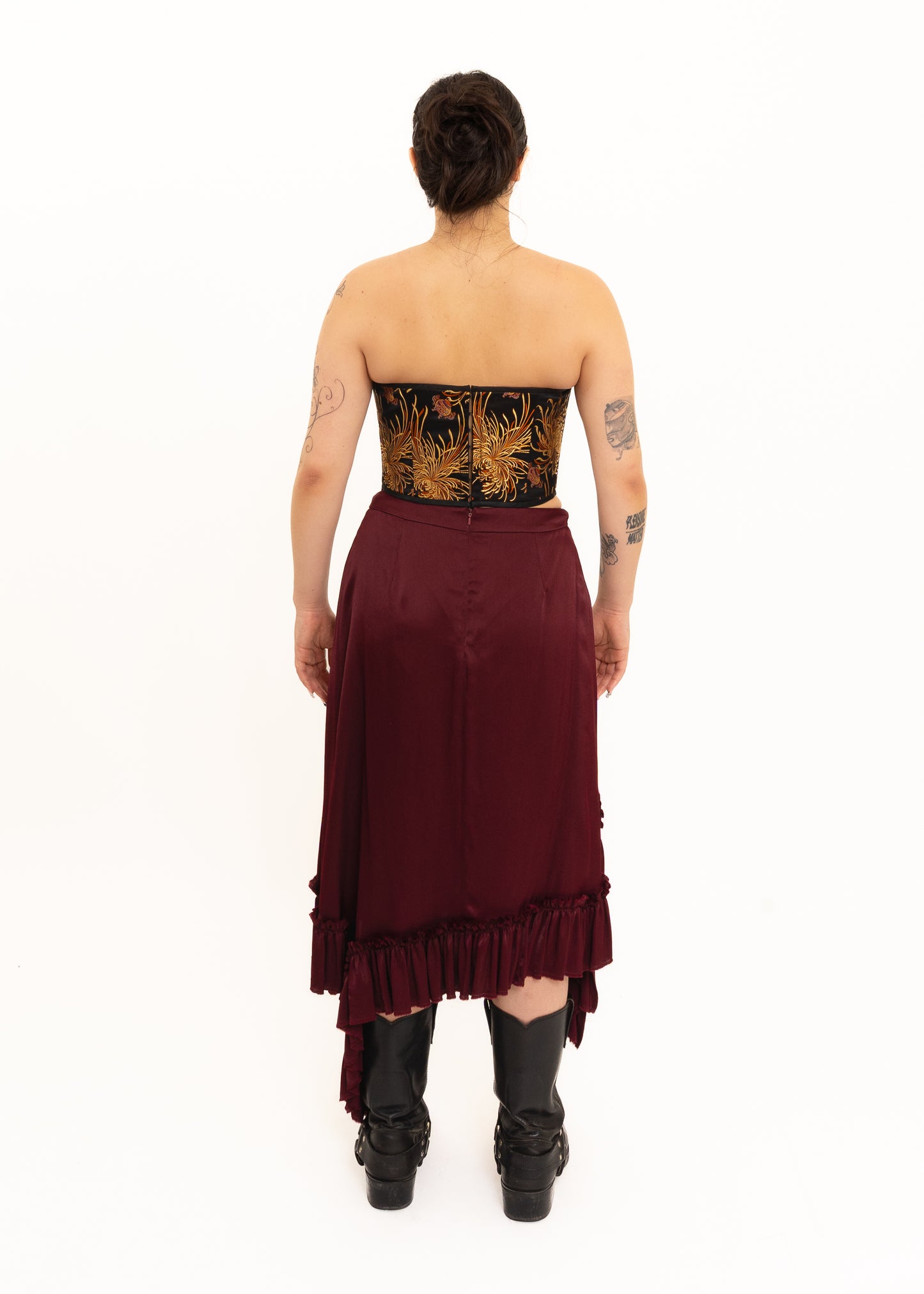 Silk brocade corset