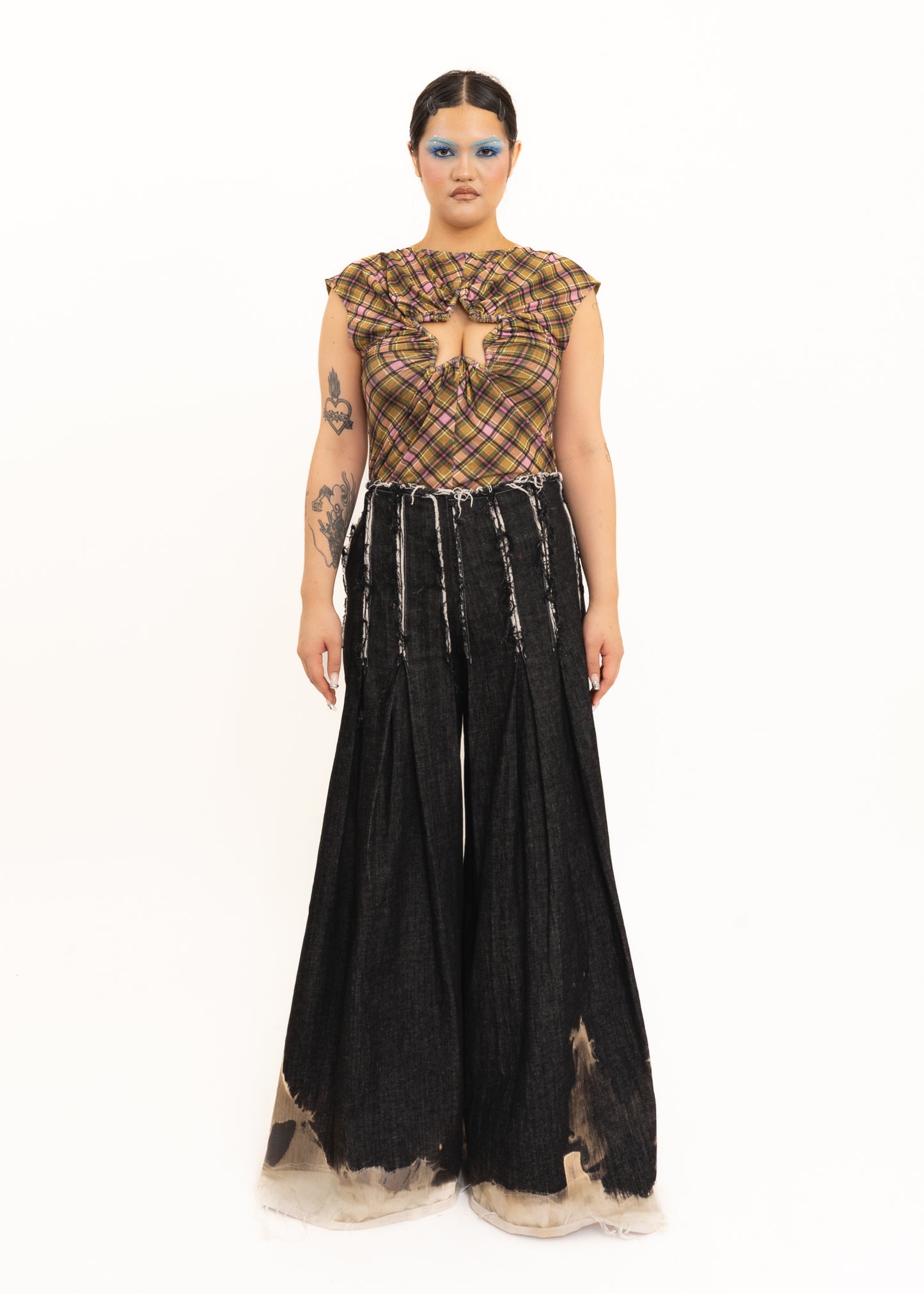 Tartan star cut out top