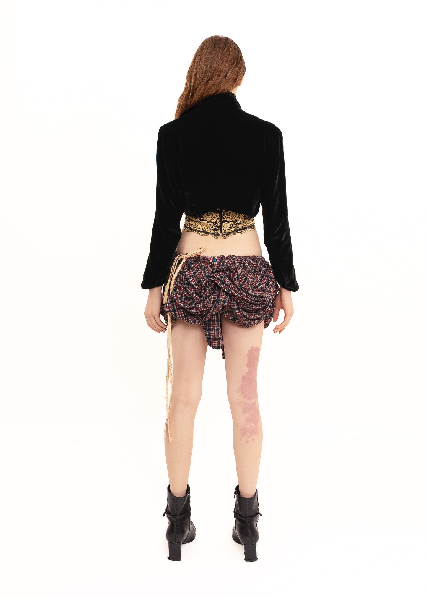 Cropped velvet jacket