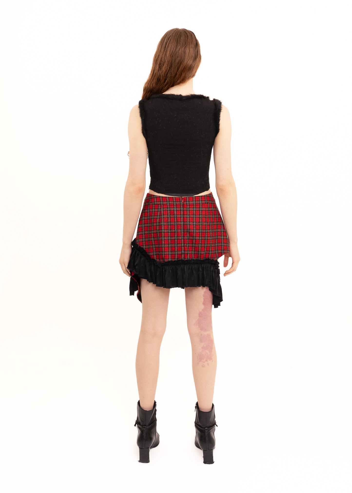 Fur trimmed bustier