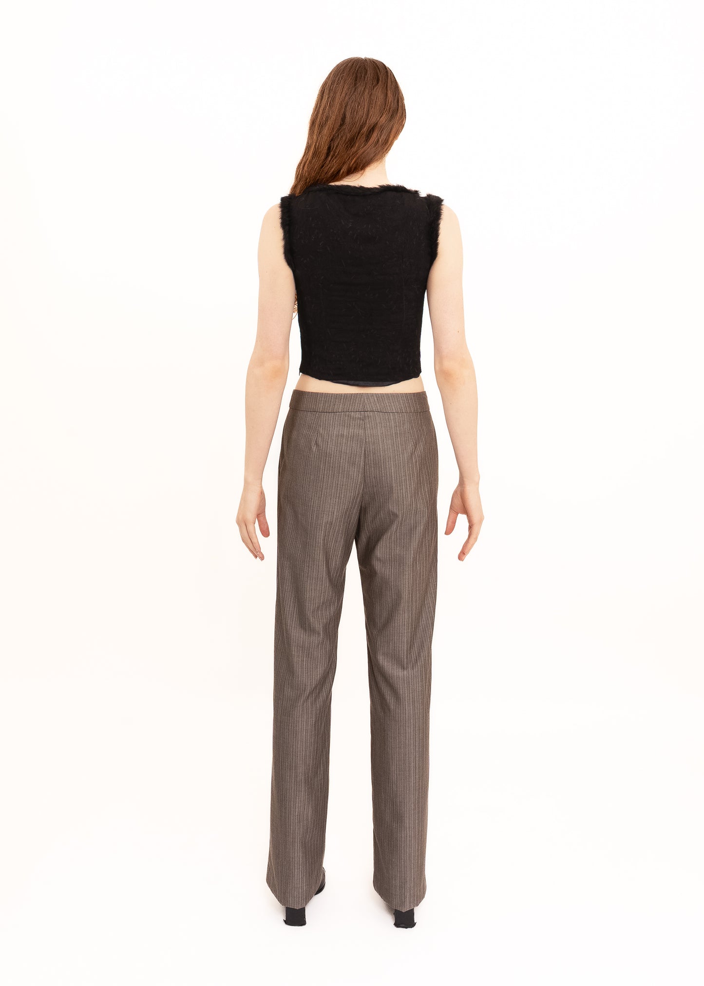 Tailored trousers in cotton/ wool suiting
