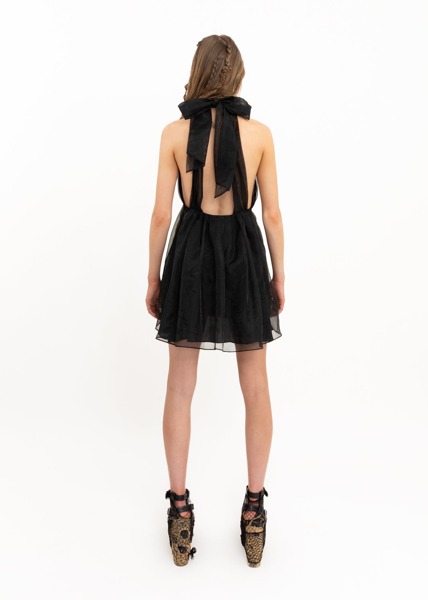 Bow back chiffon dress