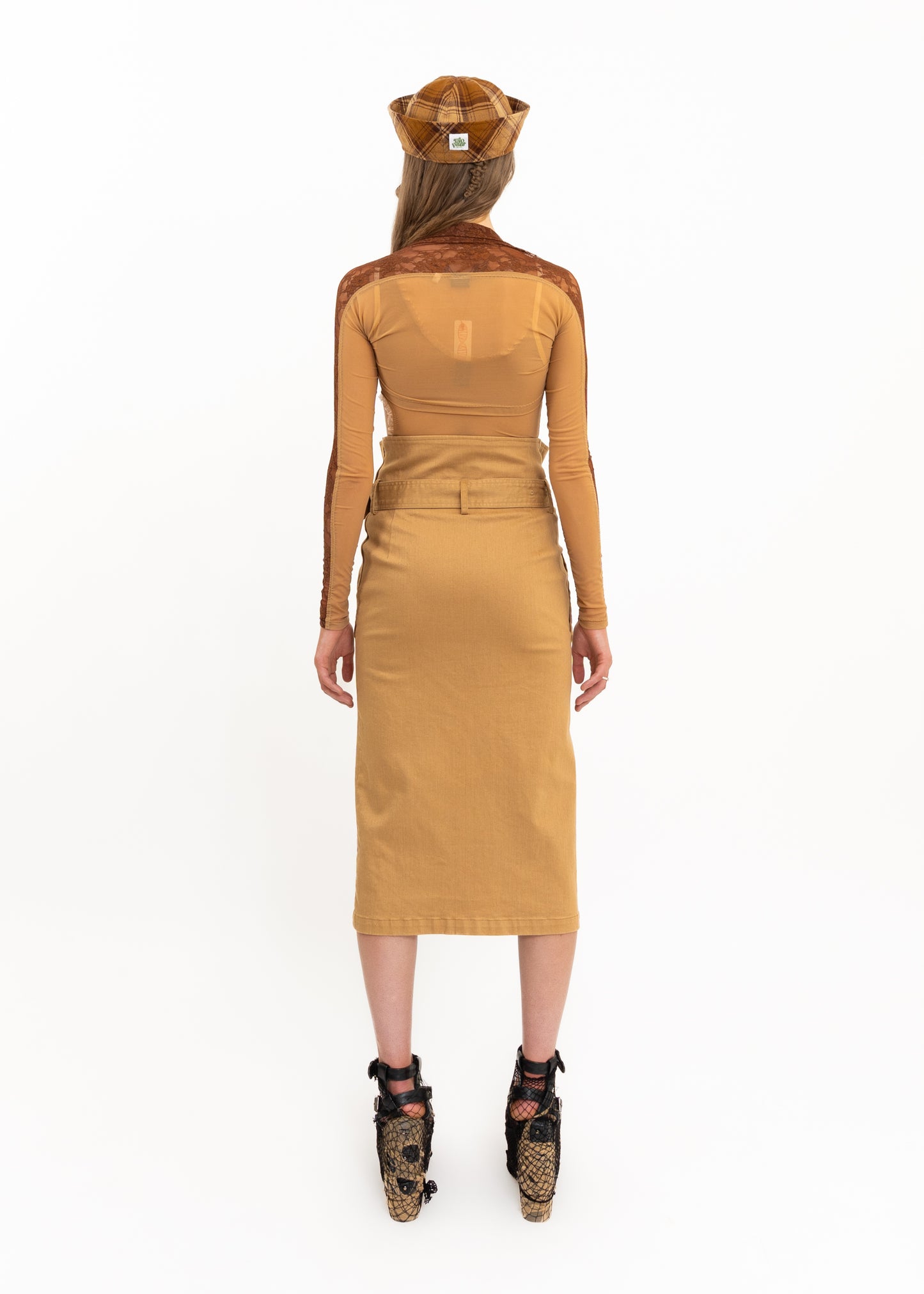 Trench coat midi skirt