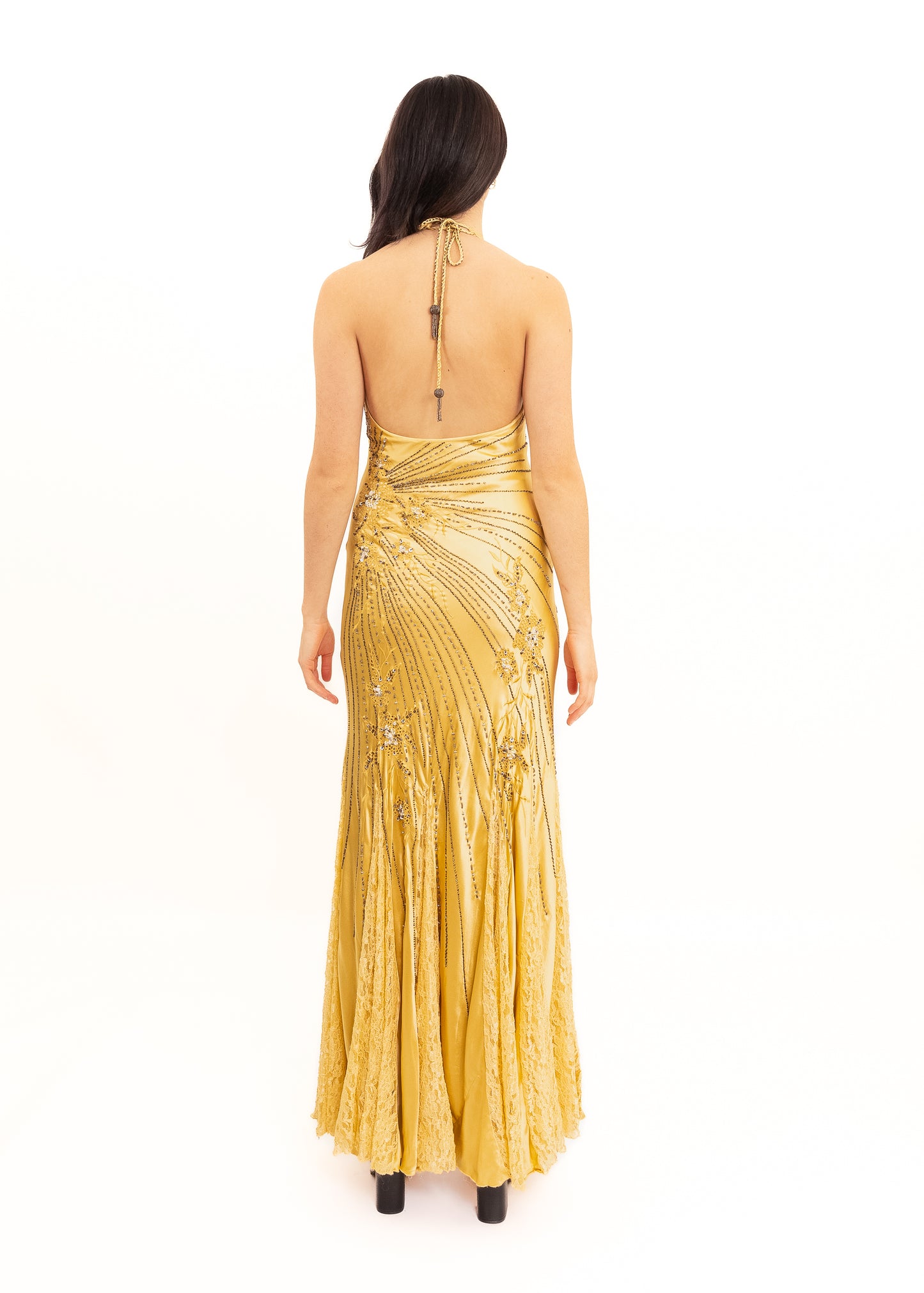 Beaded silk gown
