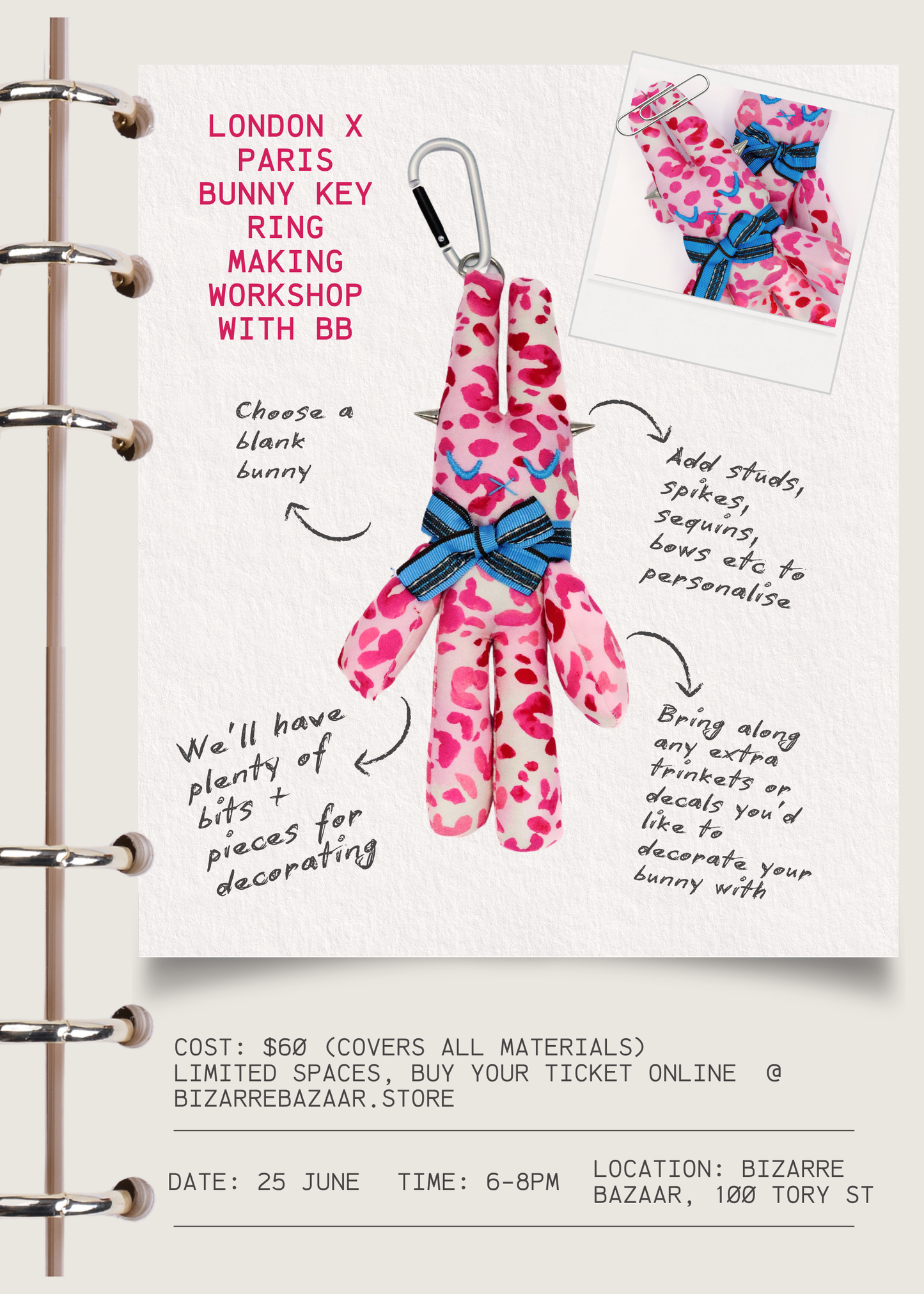 London x Paris Bunny Key Ring Making Workshop