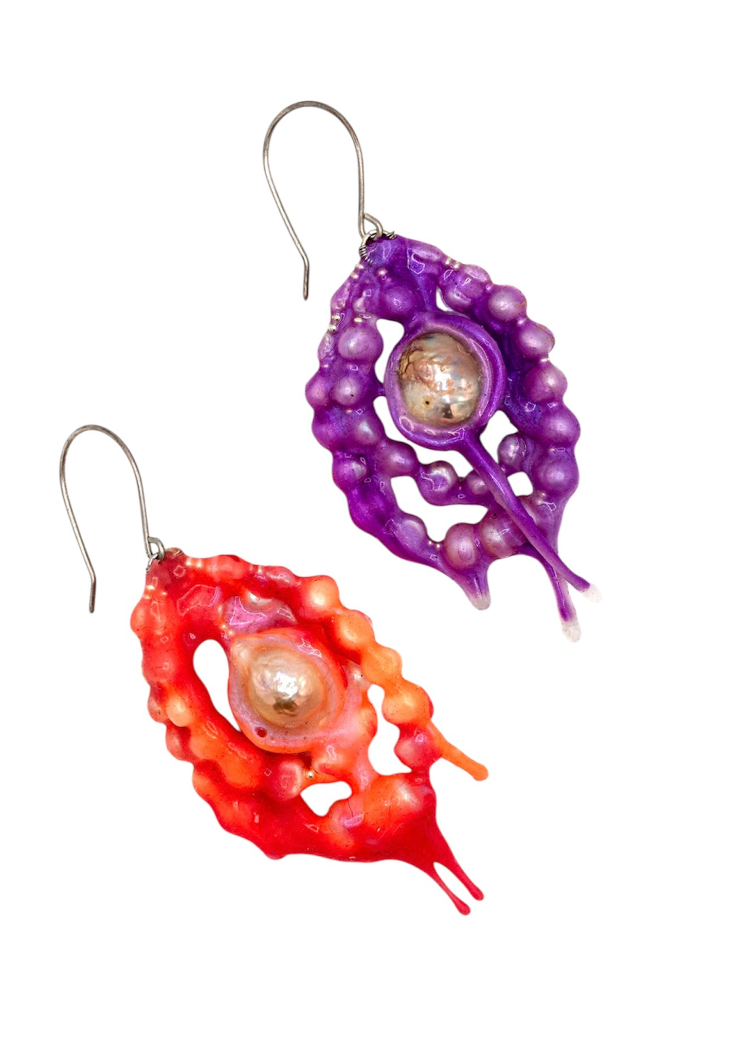 Burnished Jewellery Neon Ghost Glop Earrings