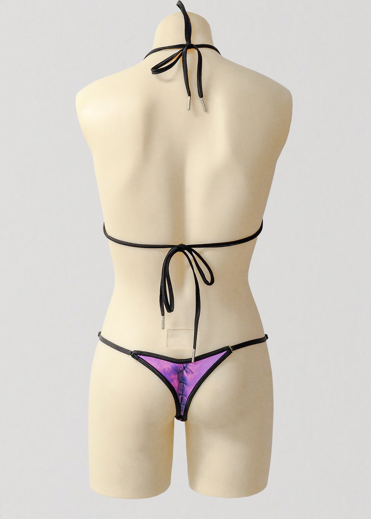 Micro Triangle Bikini Set- Purple Stitches