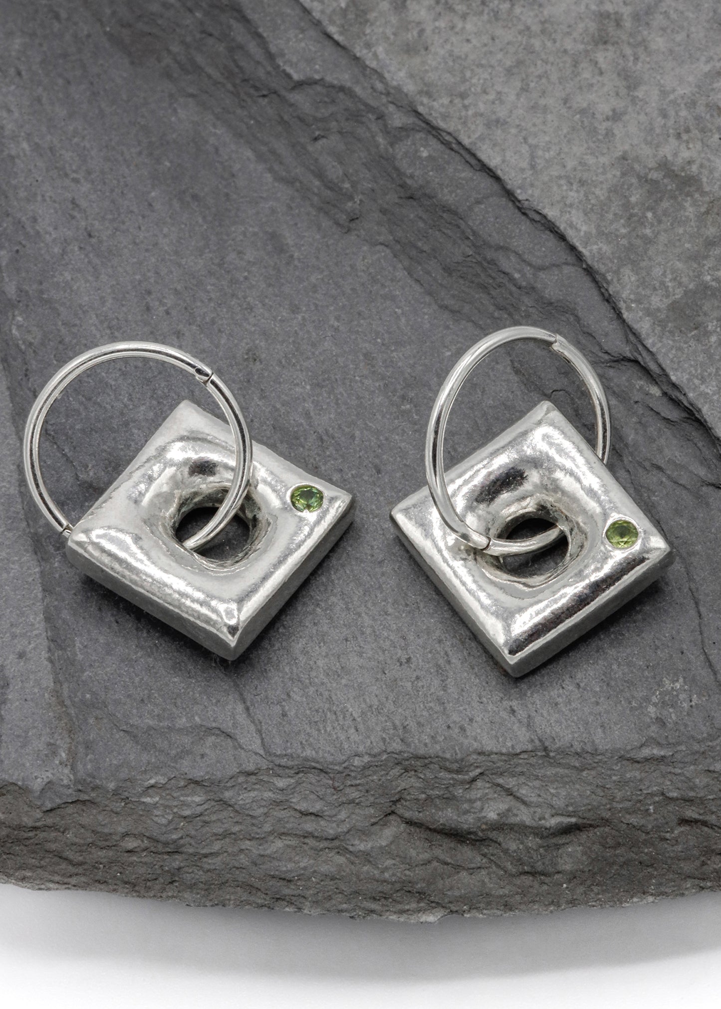 Green sapphire earrings