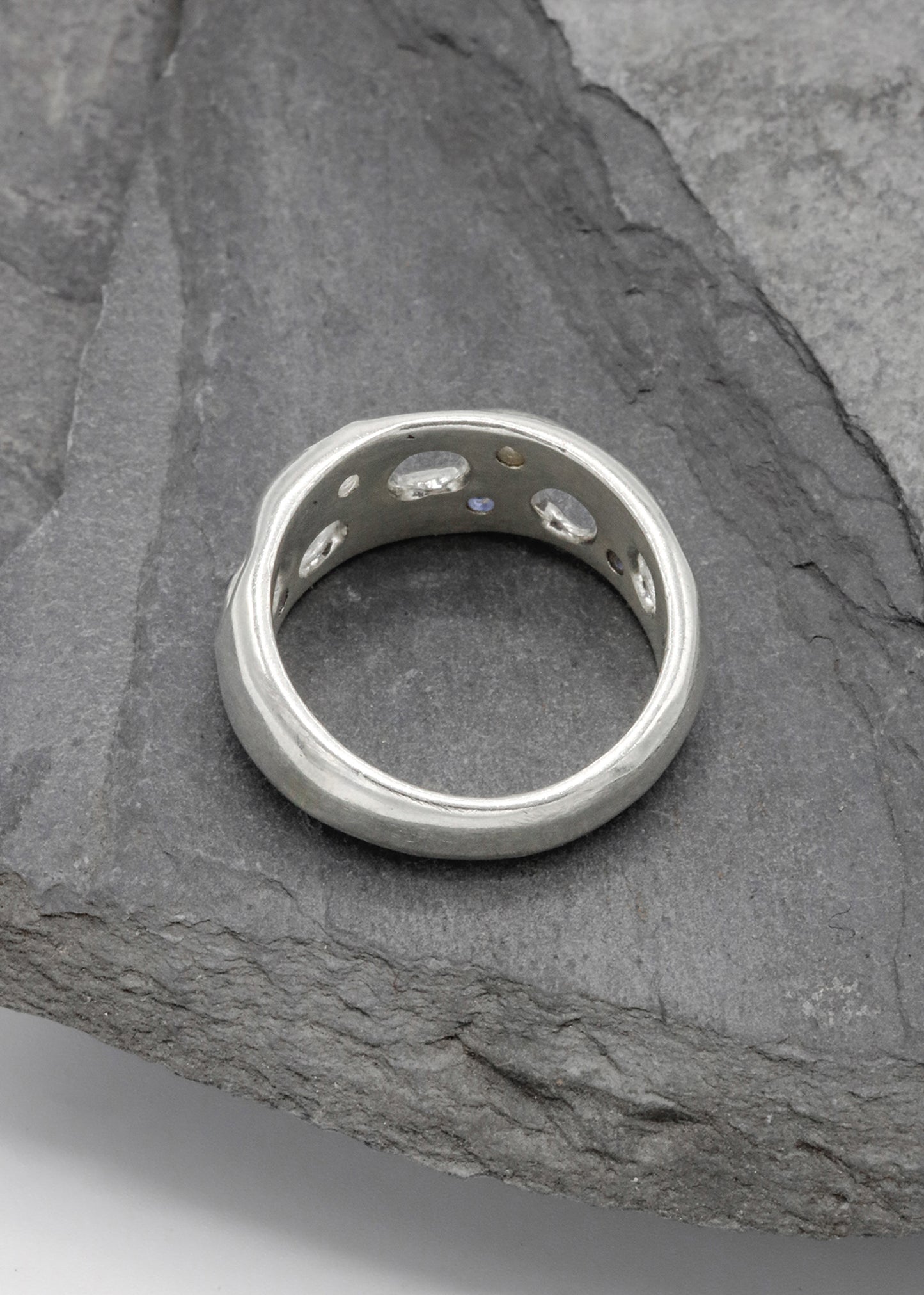 Mortar Ring- Blue/ White Sapphires