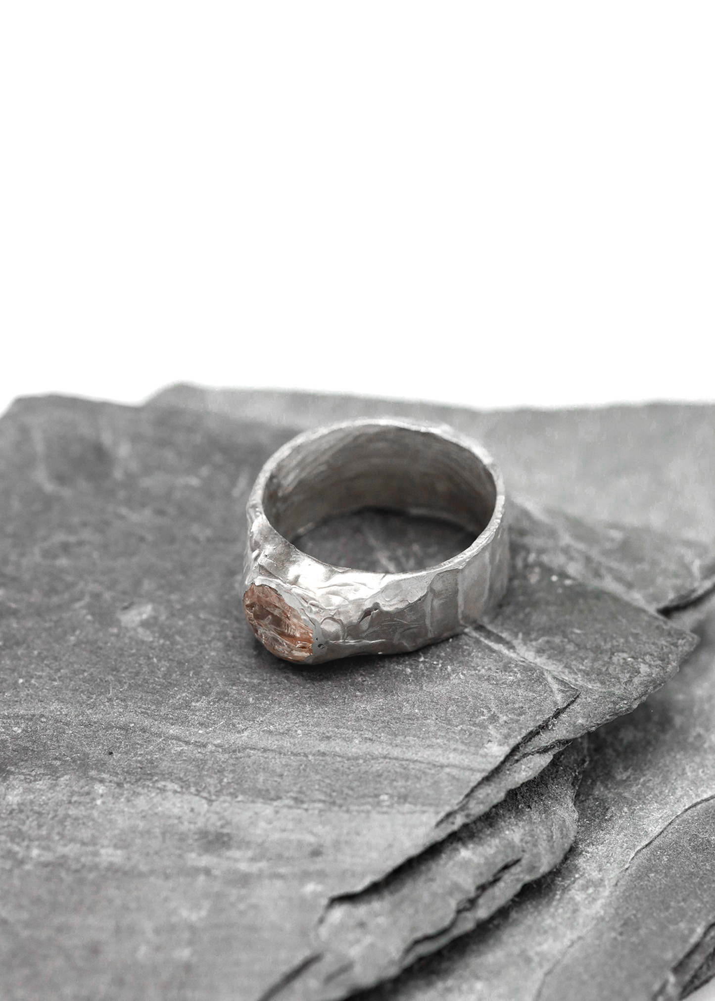 Champagne sapphire stacker ring