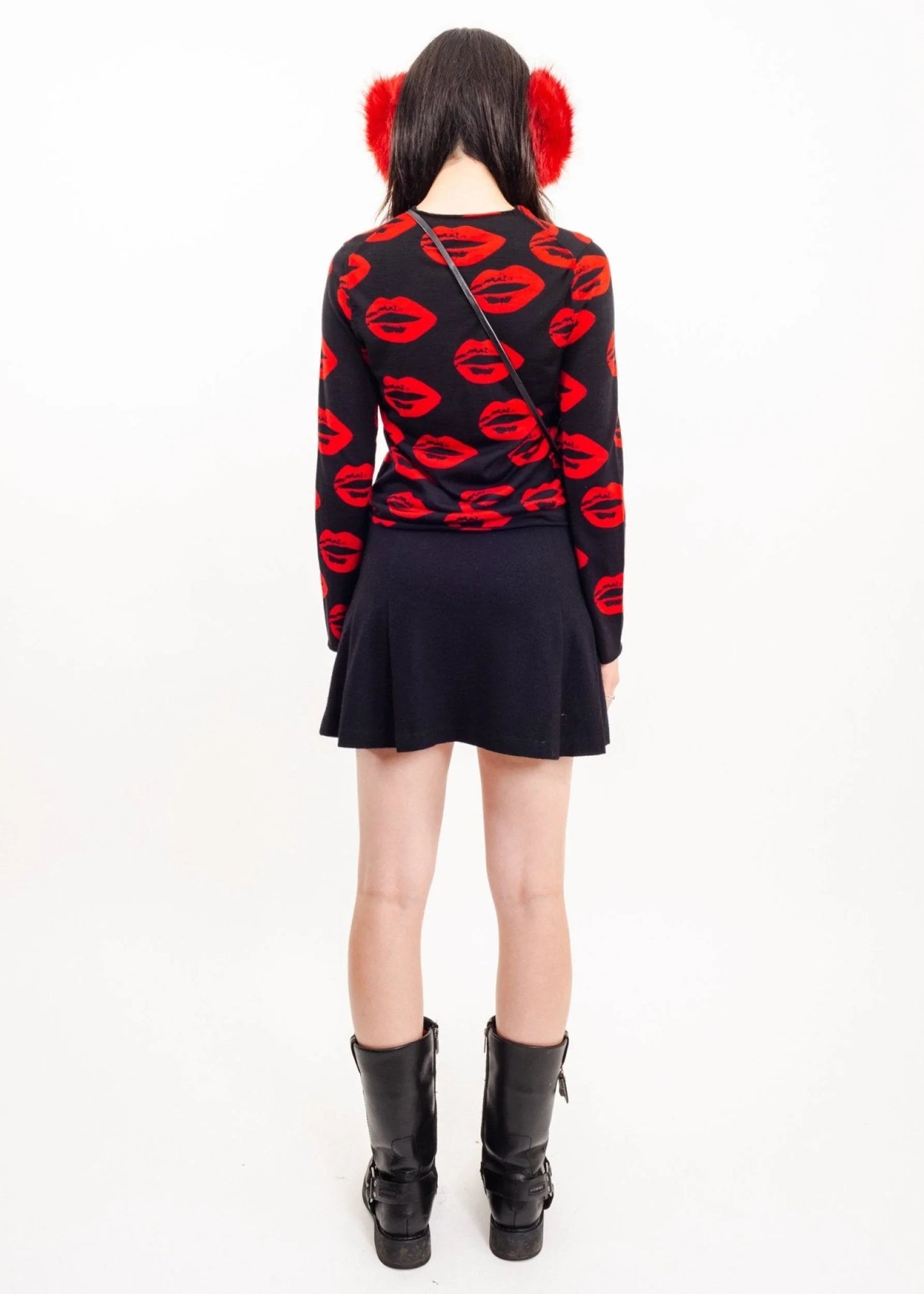 Comme des Garçons AD2008 lip print fine wool sweater
