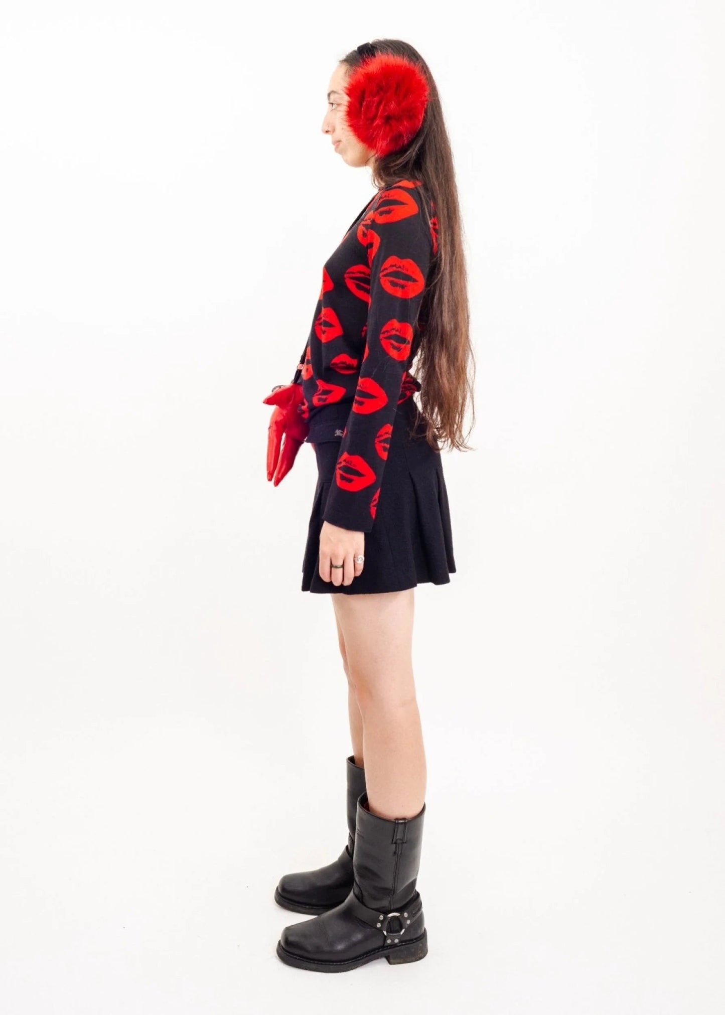 Comme des Garçons AD2008 lip print fine wool sweater