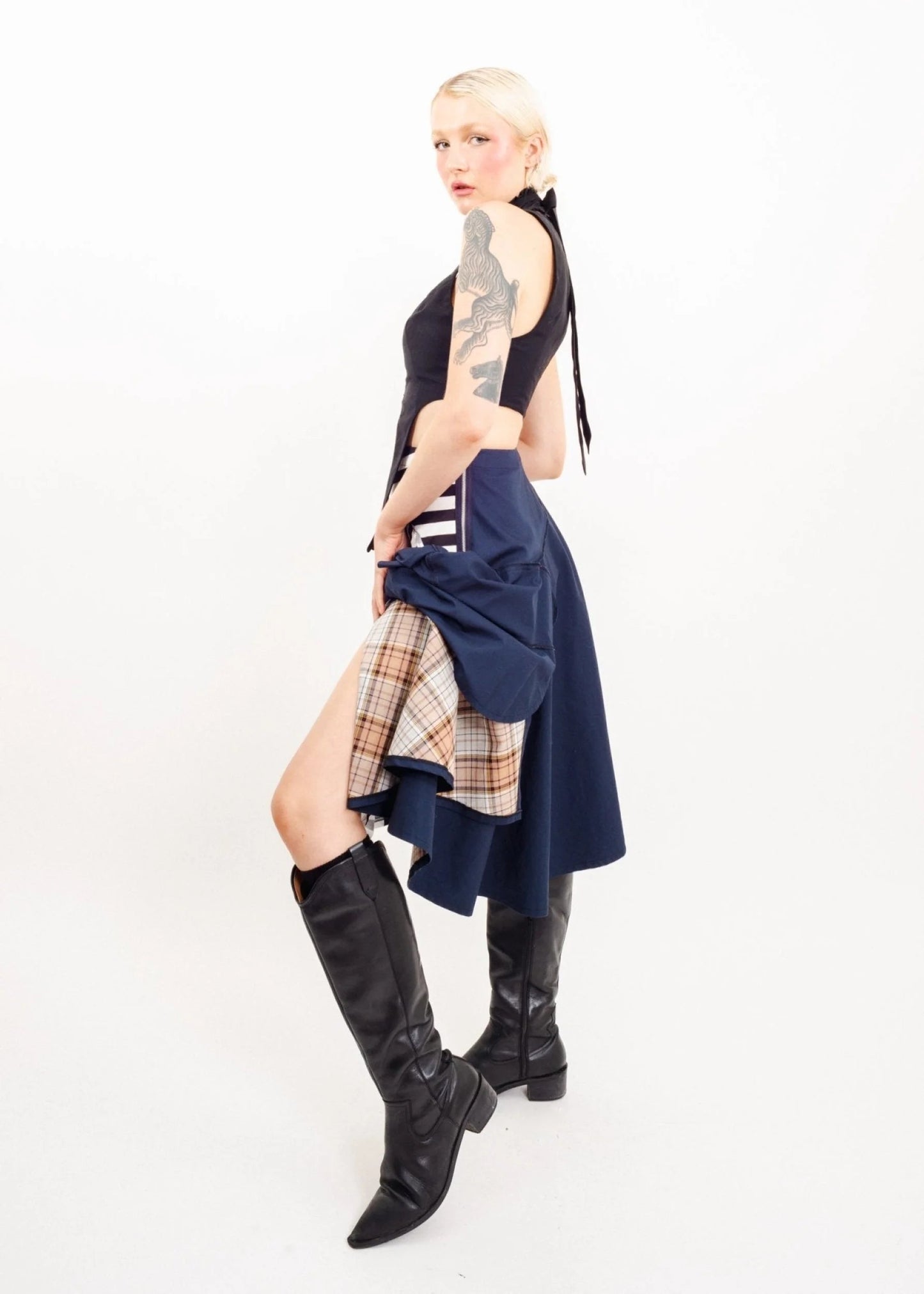 Comme des Garçons tricot AD2018 Clashing prints asymmetric