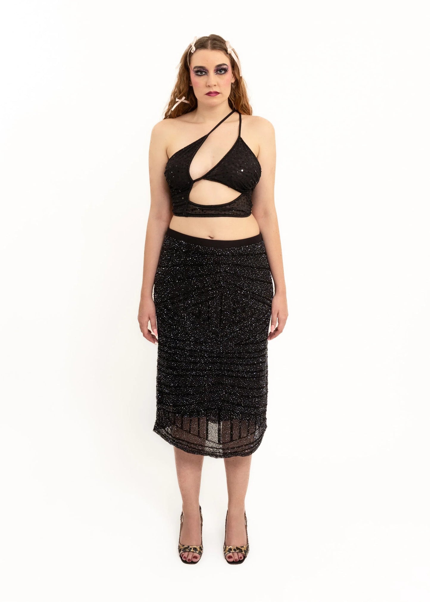 Dyspnea Asymmetric beaded cami