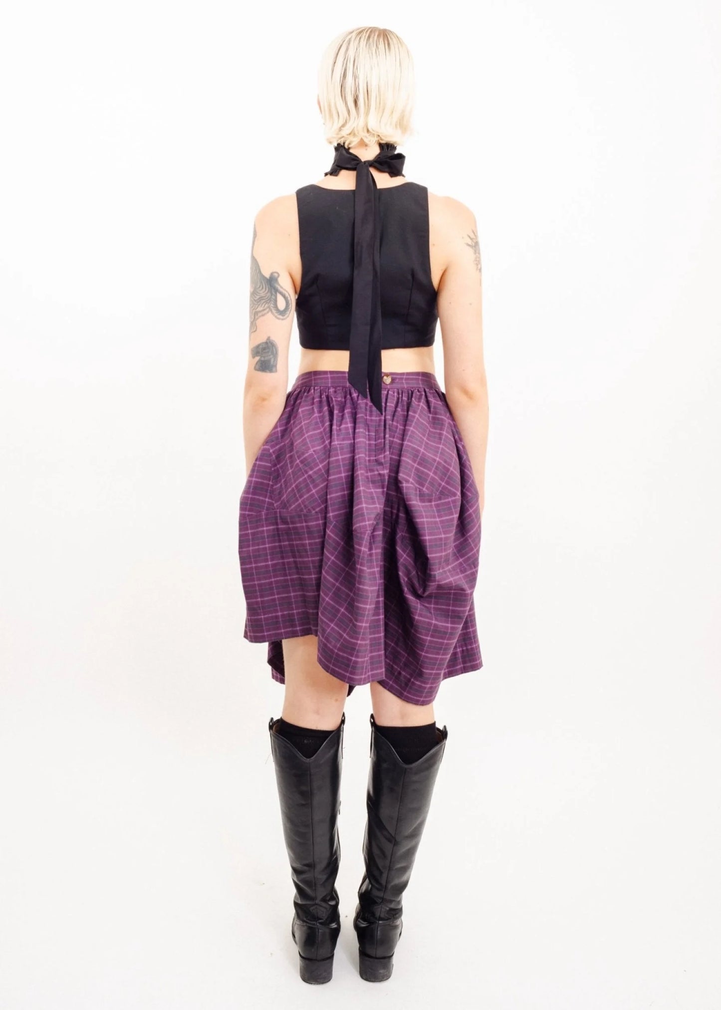 Vivienne Westwood Red Label Asymmetric draped tartan skirt