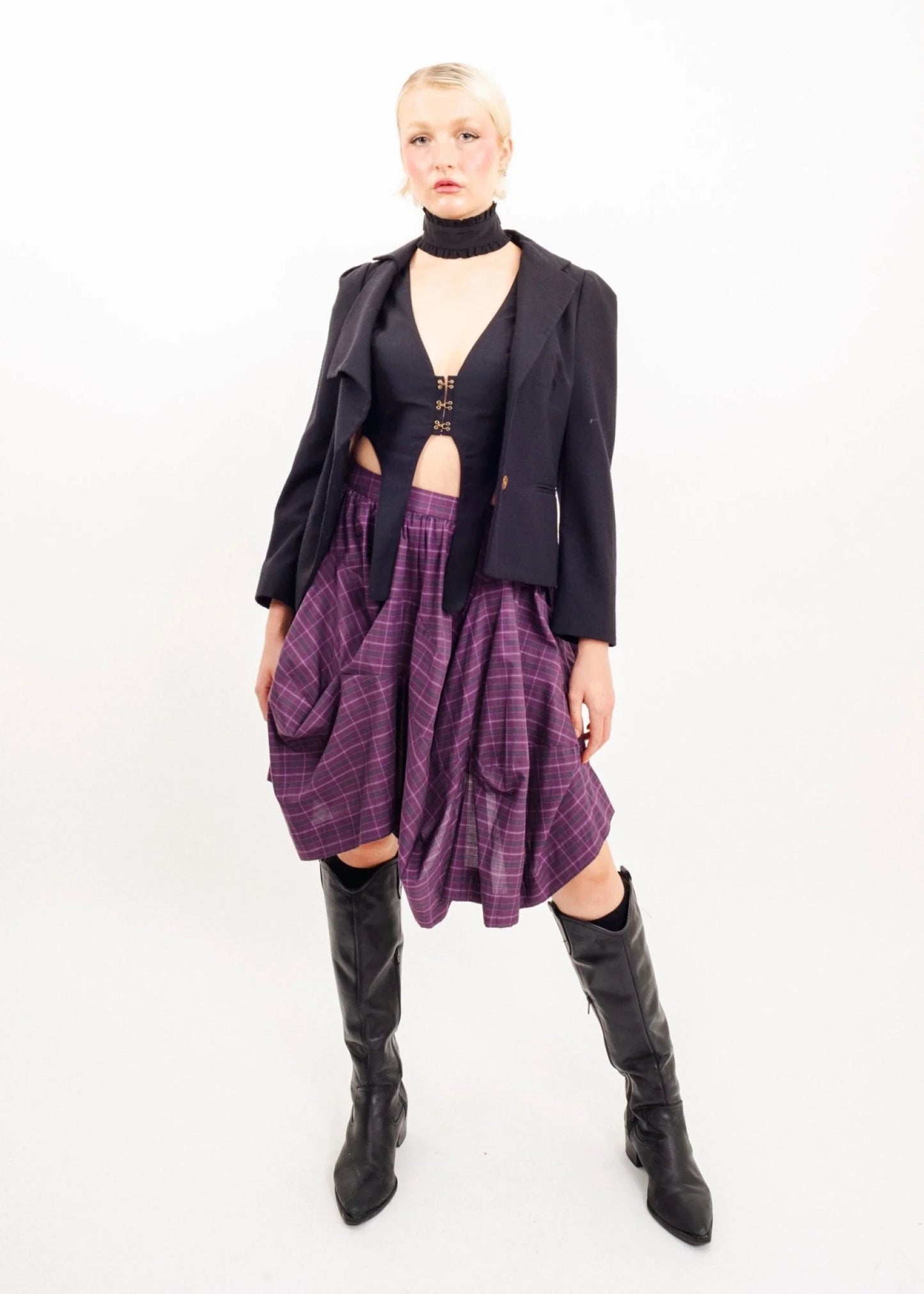 Vivienne Westwood Red Label Asymmetric draped tartan skirt