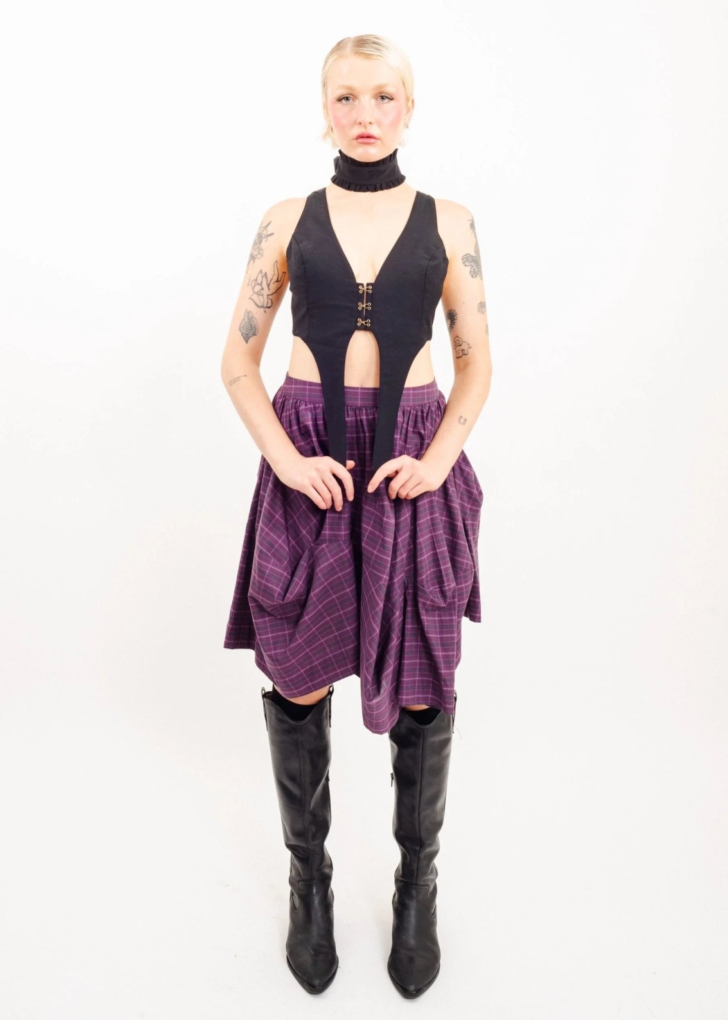 Vivienne Westwood Red Label Asymmetric draped tartan skirt