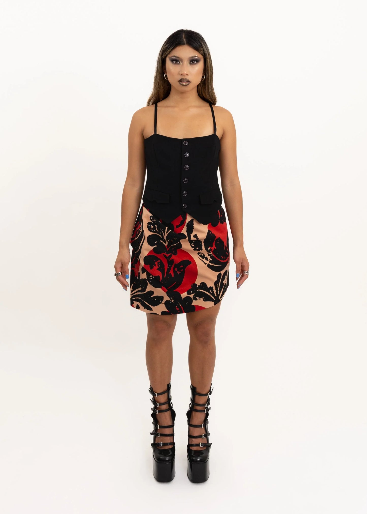 Vivienne Westwood Anglomania Asymmetric gathered pencil skirt