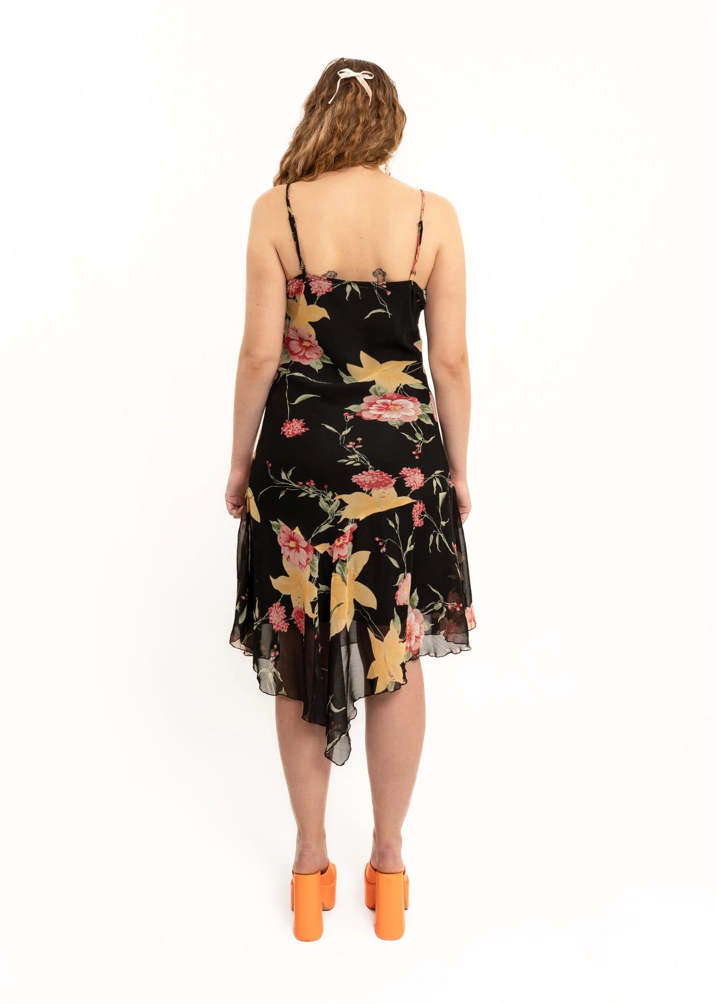 Noblewear Asymmetric floral beaded dress