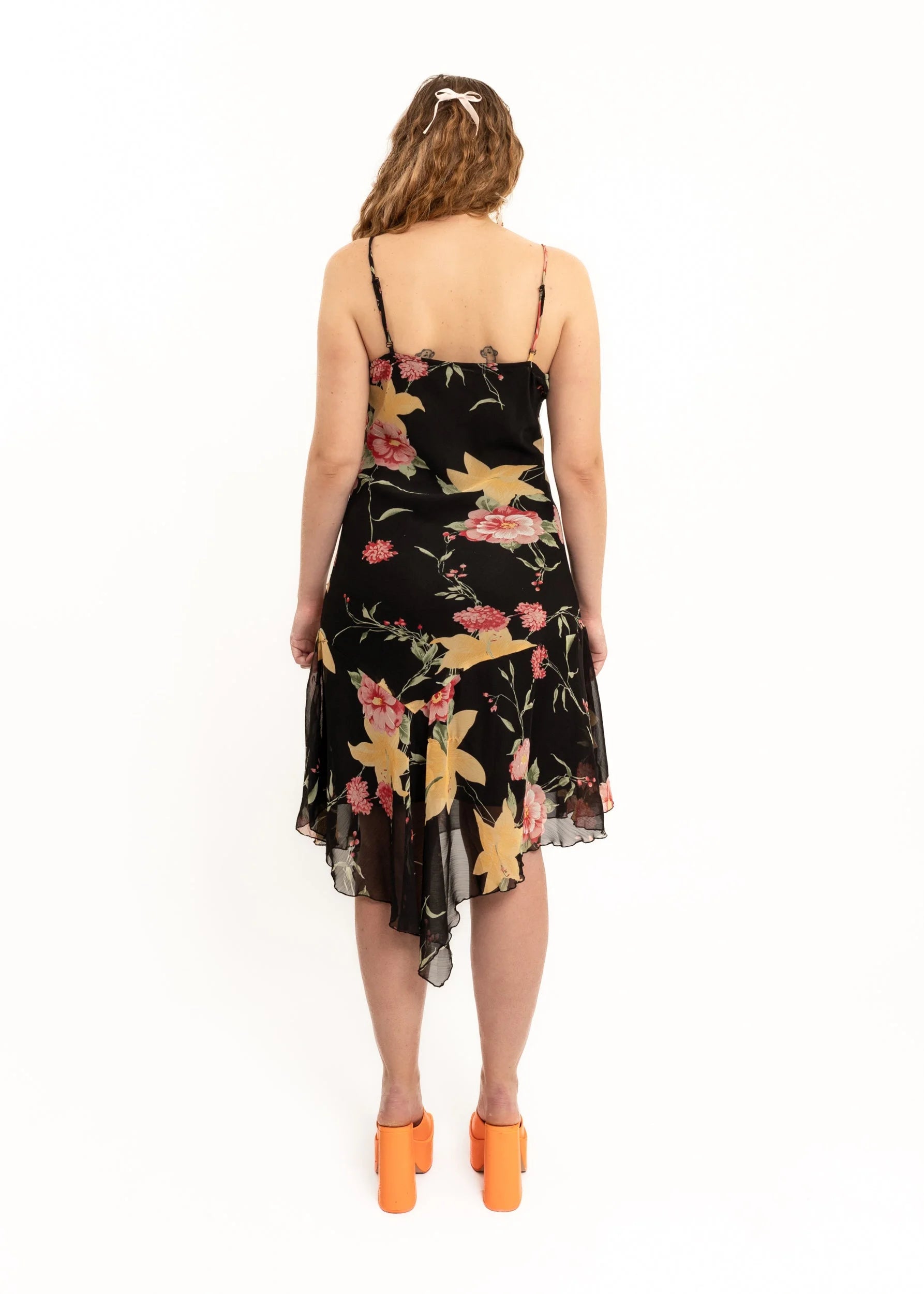 Noblewear Asymmetric floral beaded dress