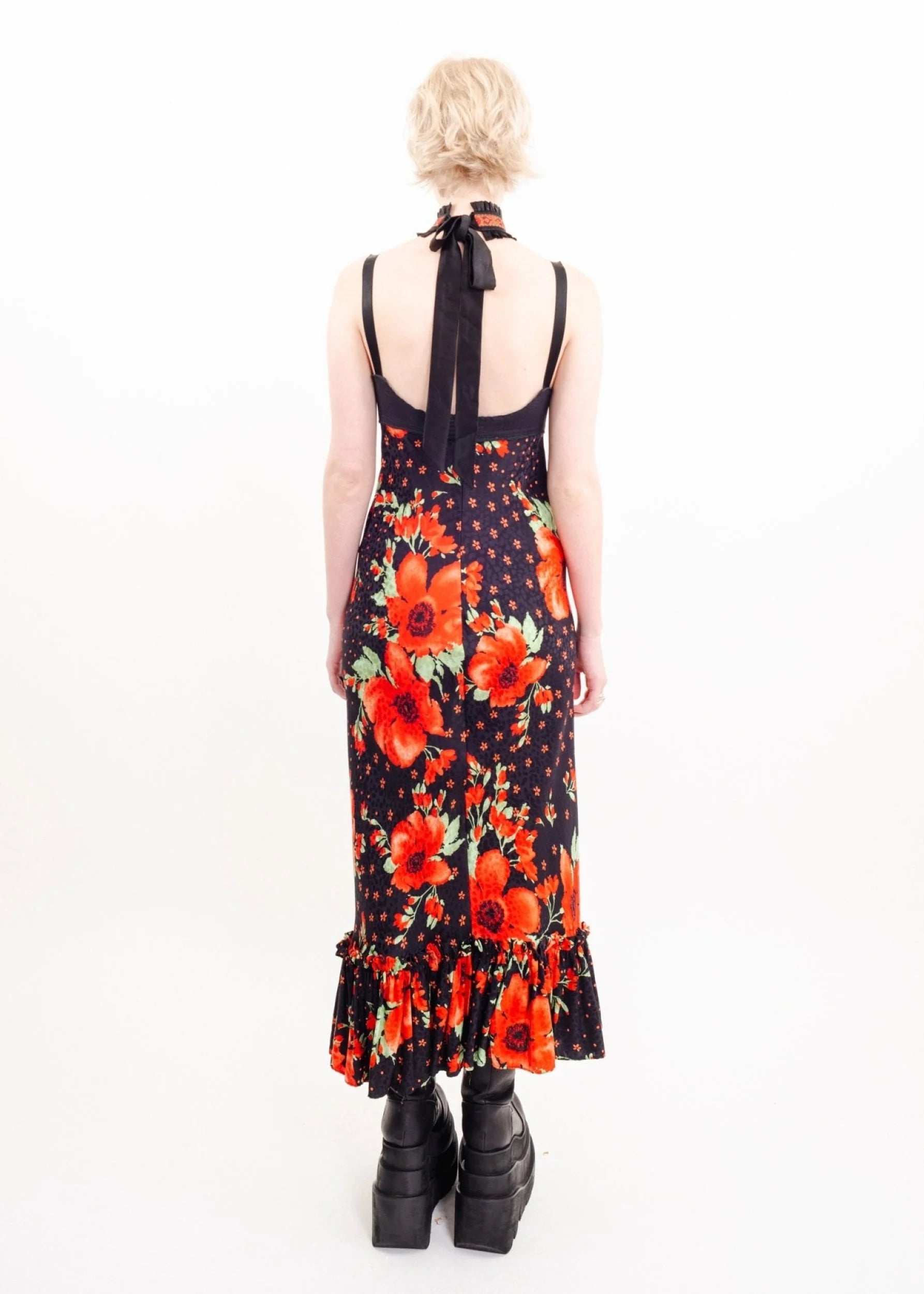 D&G Dolce & Gabbana Bias cut silk bustier dress