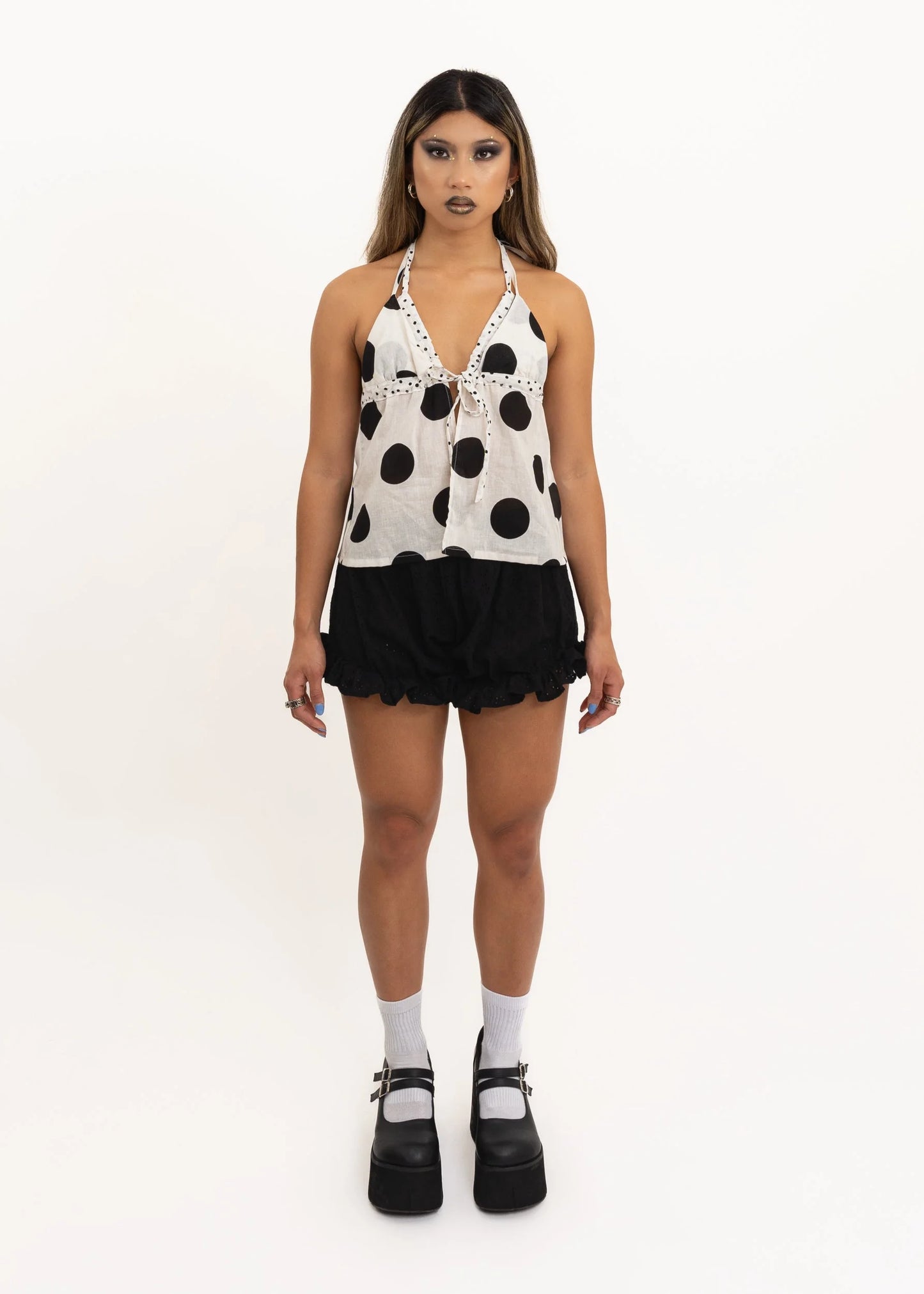 Rhoda Nunn Bikini Halter Top- polkadot