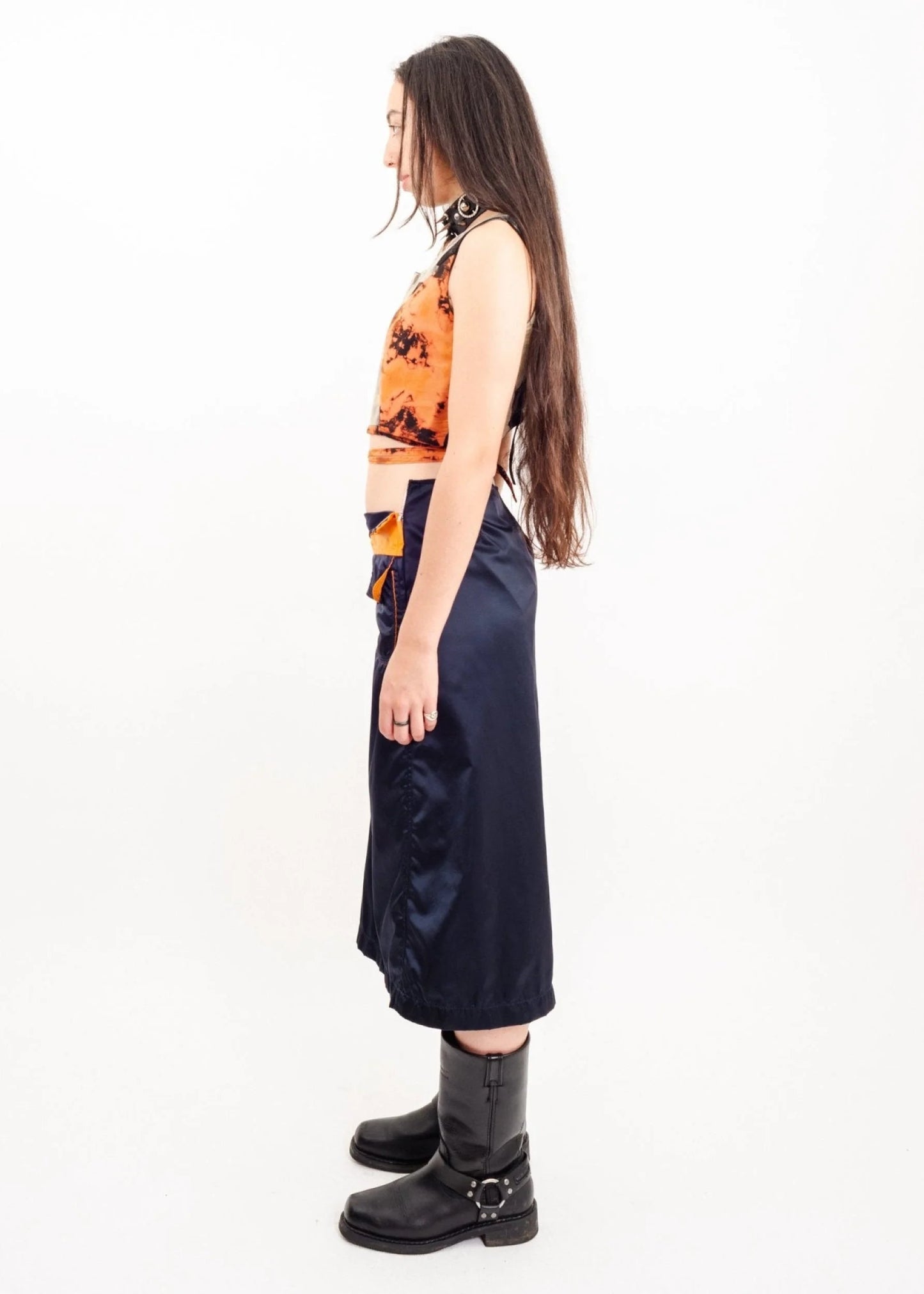 Karaoke Superstars Bleach patchwork lace up top