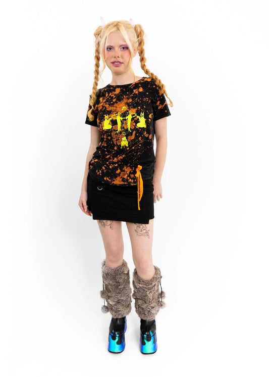 Mil Hampy Bleached screen printed t-shirt with ruching detail