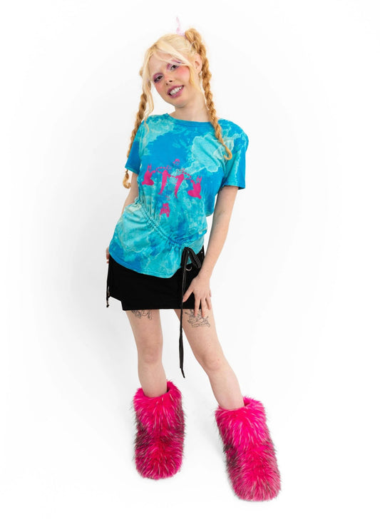 Mil Hampy Bleached screen printed t-shirt with ruching detail