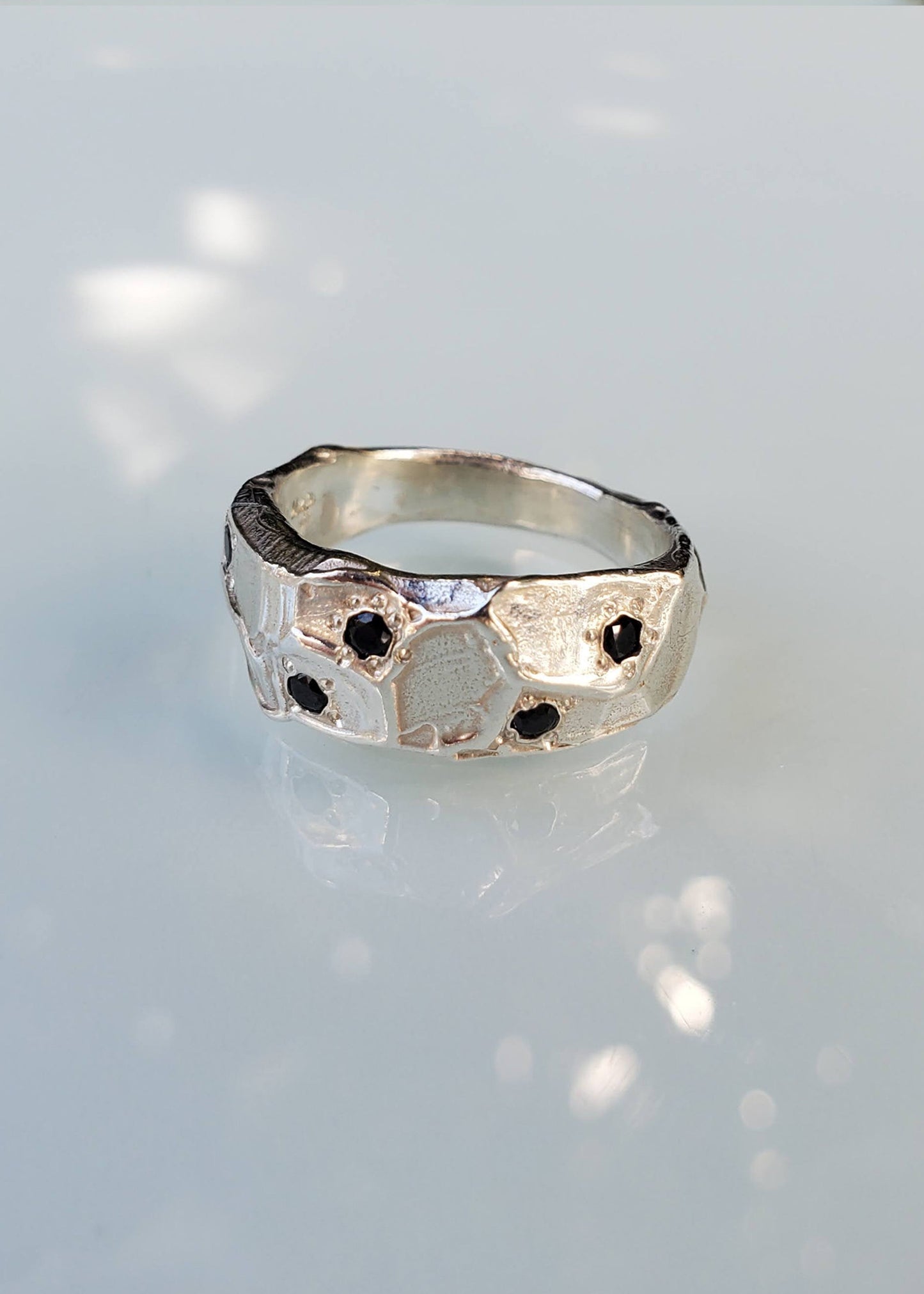 Mothmade Jewels Boulder Ring- Black CZ Bizarre Bazaar