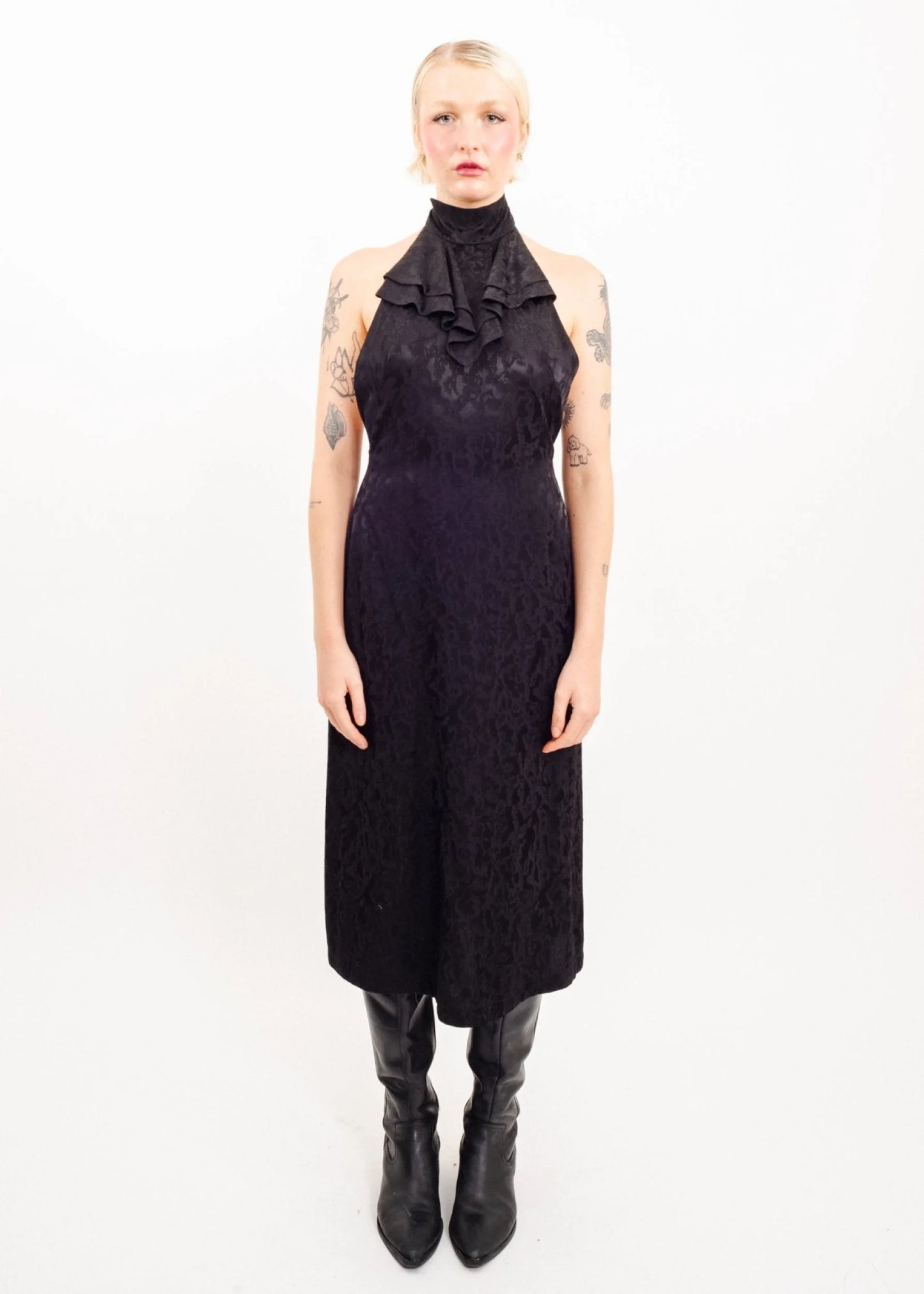 Depth of Scye Bow Halter Dress