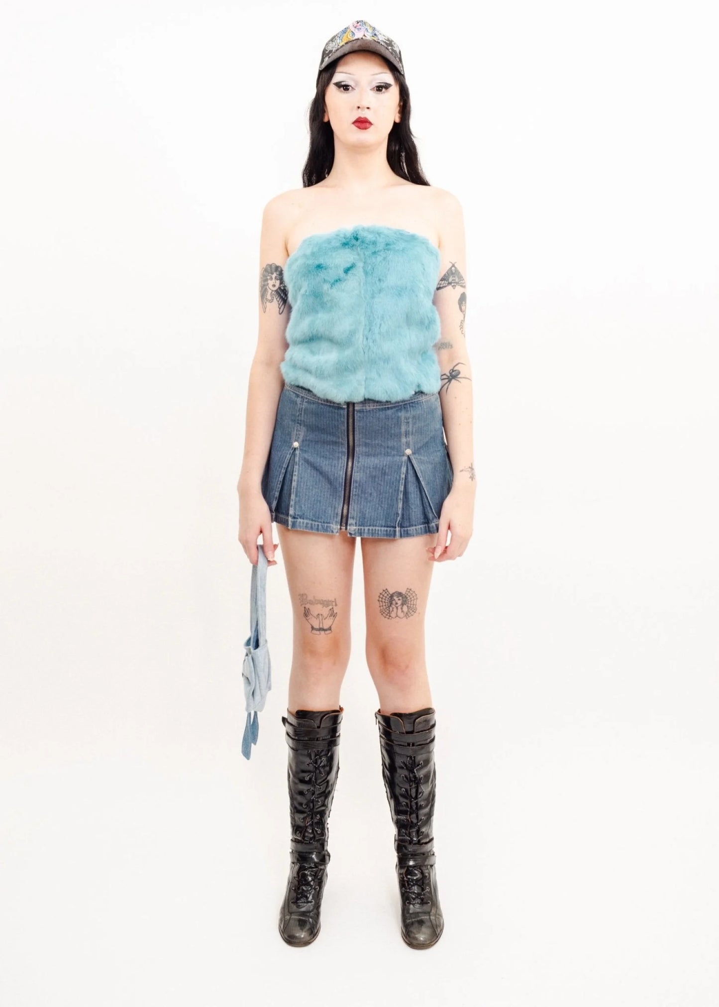 Bizarre Bazaar Cyberstore Bubblegum blue fur tube top