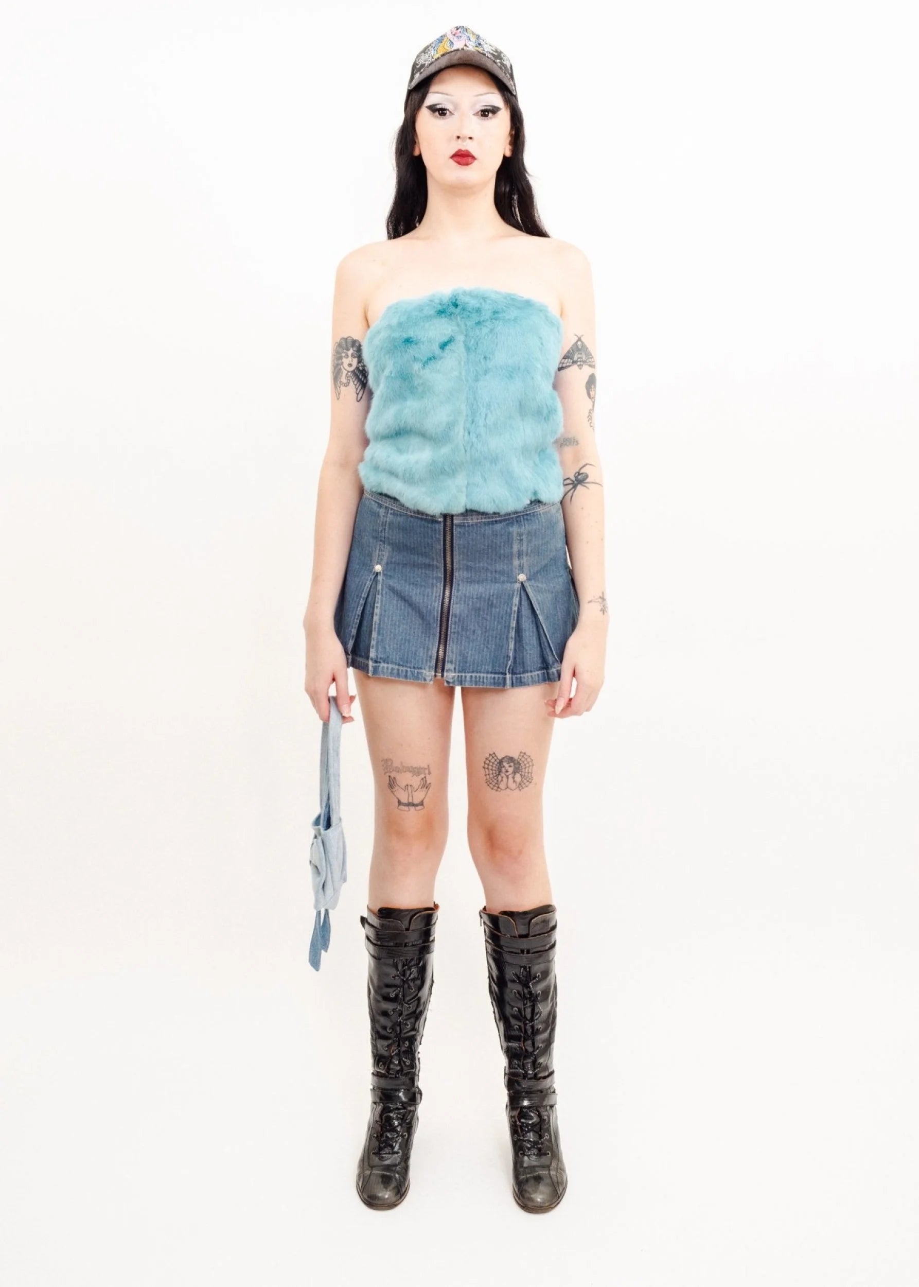 Bizarre Bazaar Cyberstore Bubblegum blue fur tube top