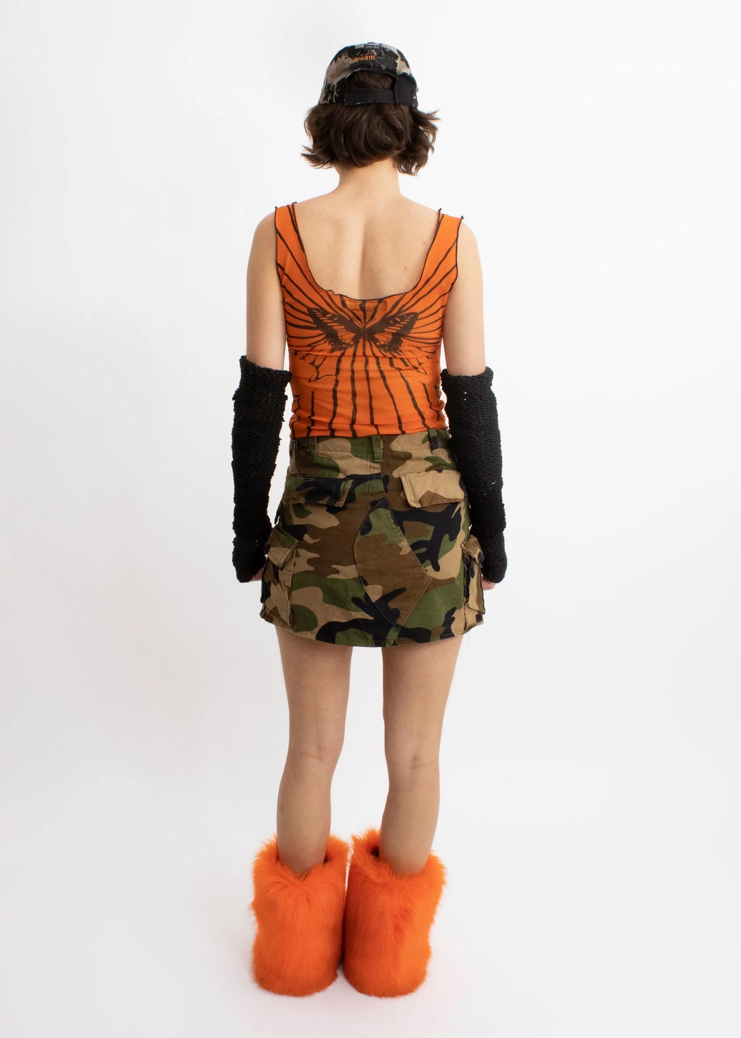 Roisin Dubh Butterfly Tank Top- Orange Bizarre Bazaar
