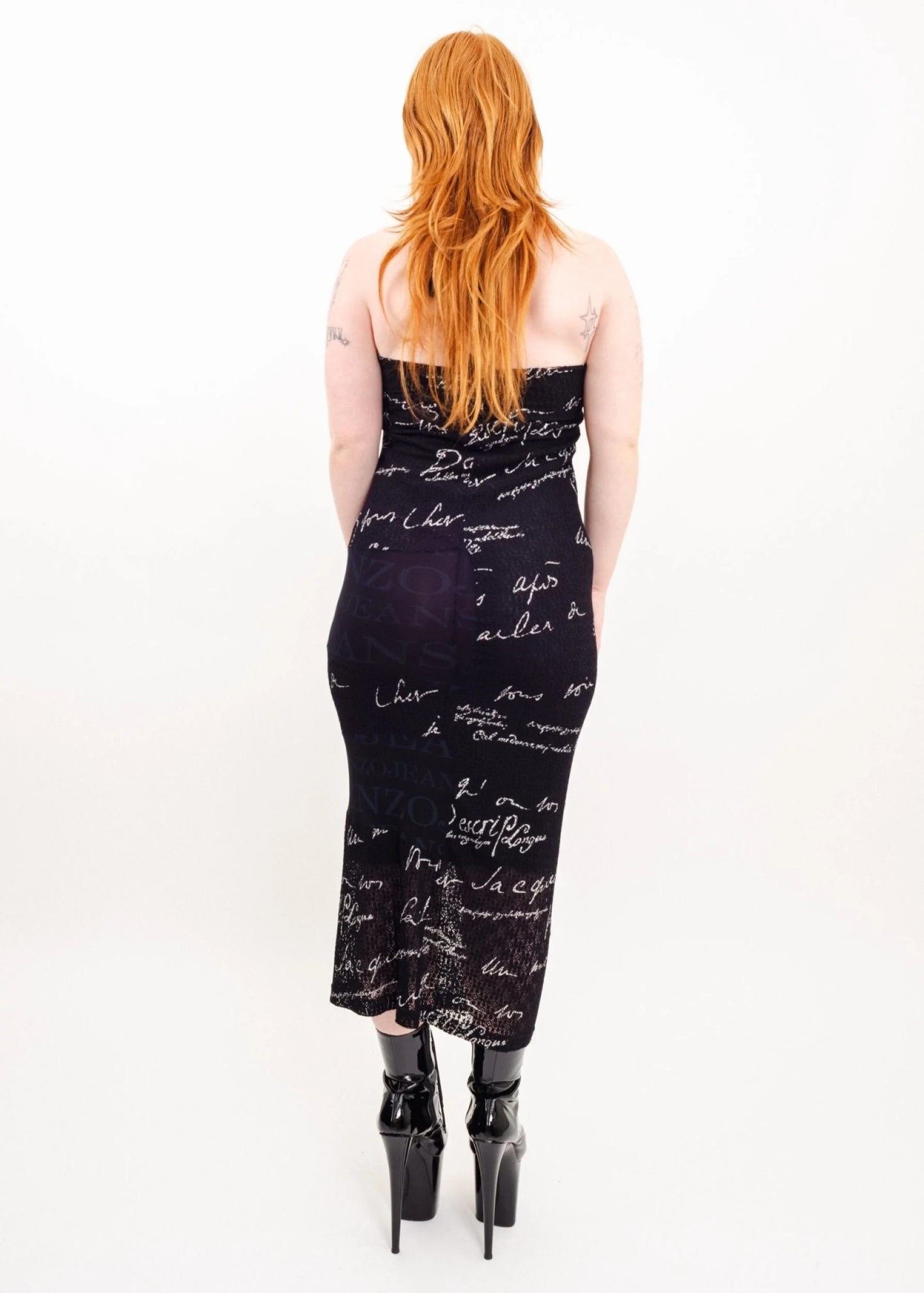 Kenzo Jeans Calligraphy print tube skirt/ dress