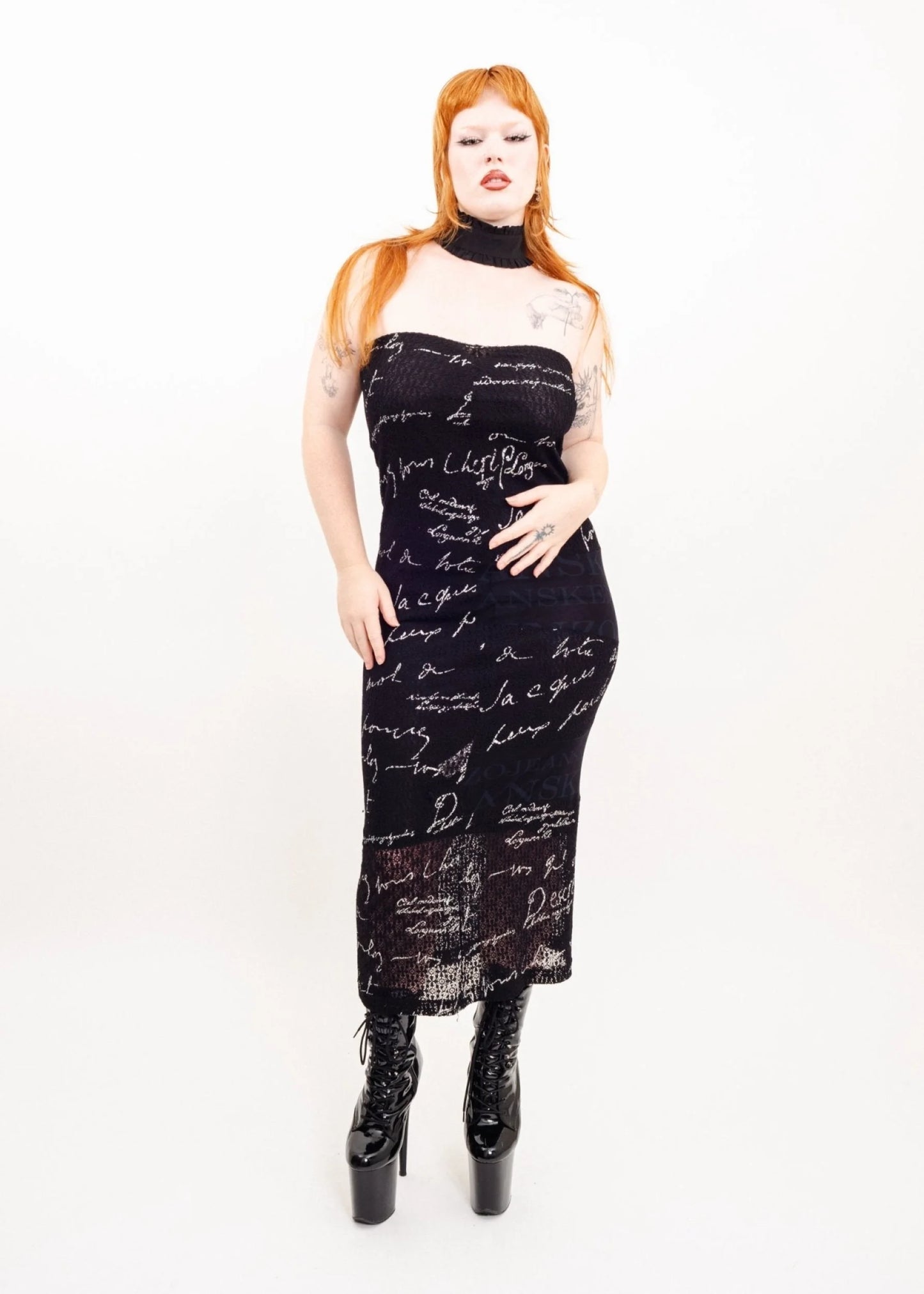 Kenzo Jeans Calligraphy print tube skirt/ dress