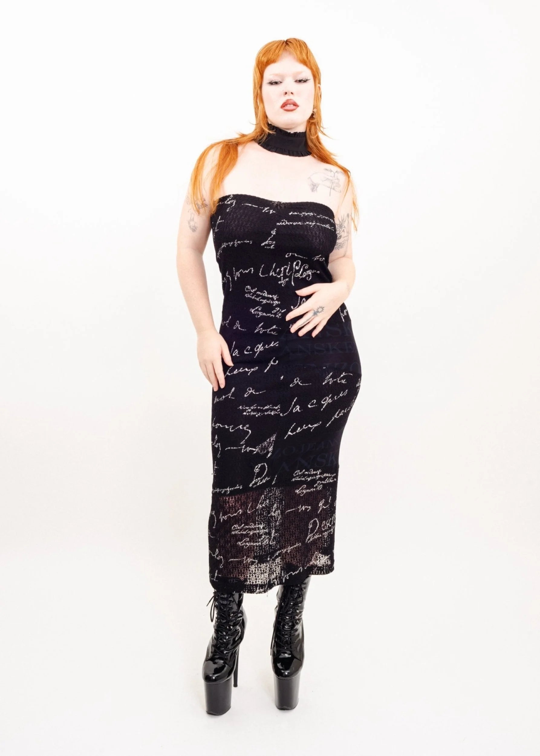 Kenzo Jeans Calligraphy print tube skirt/ dress