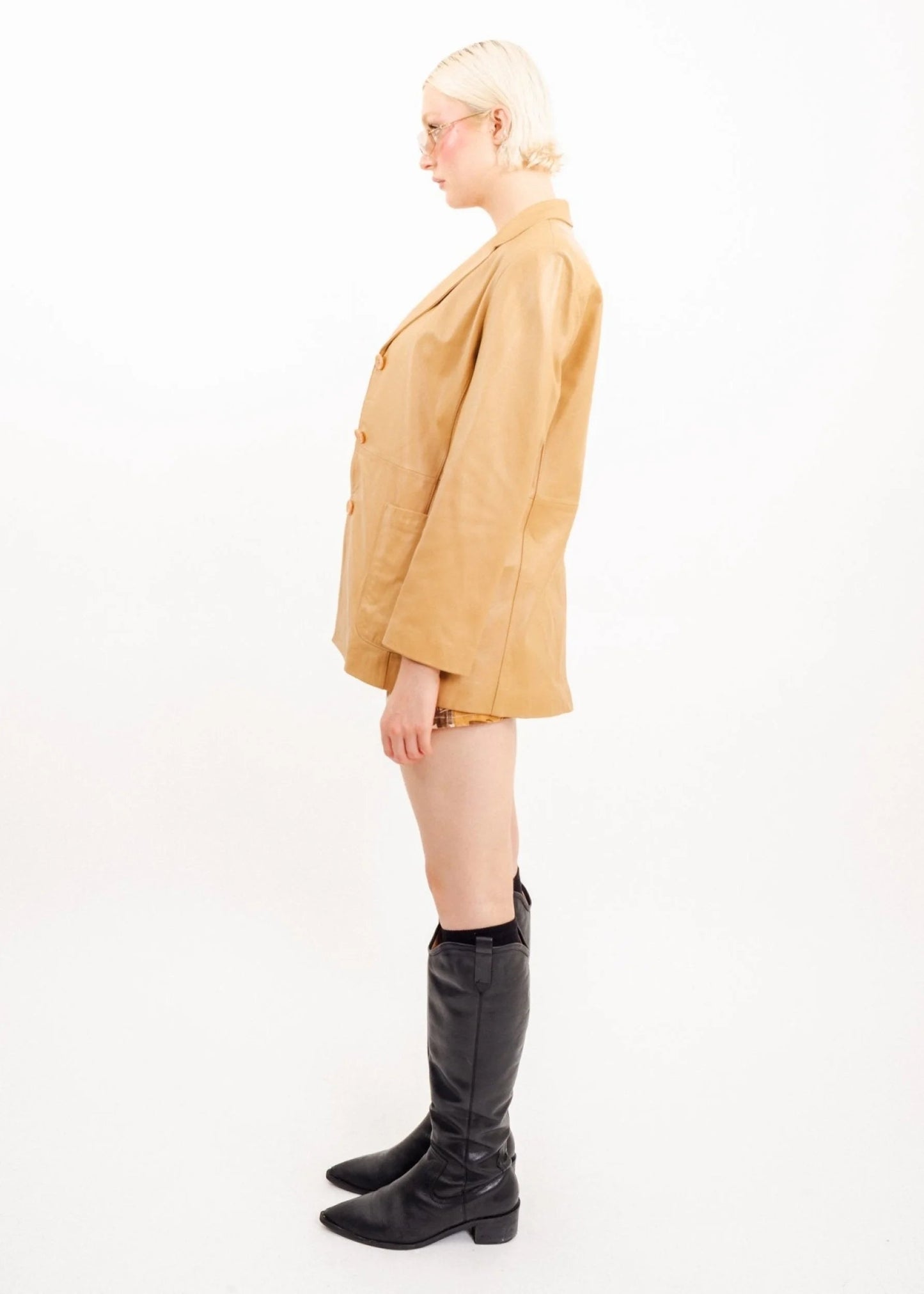 Loritti 90s caramel leather jacket