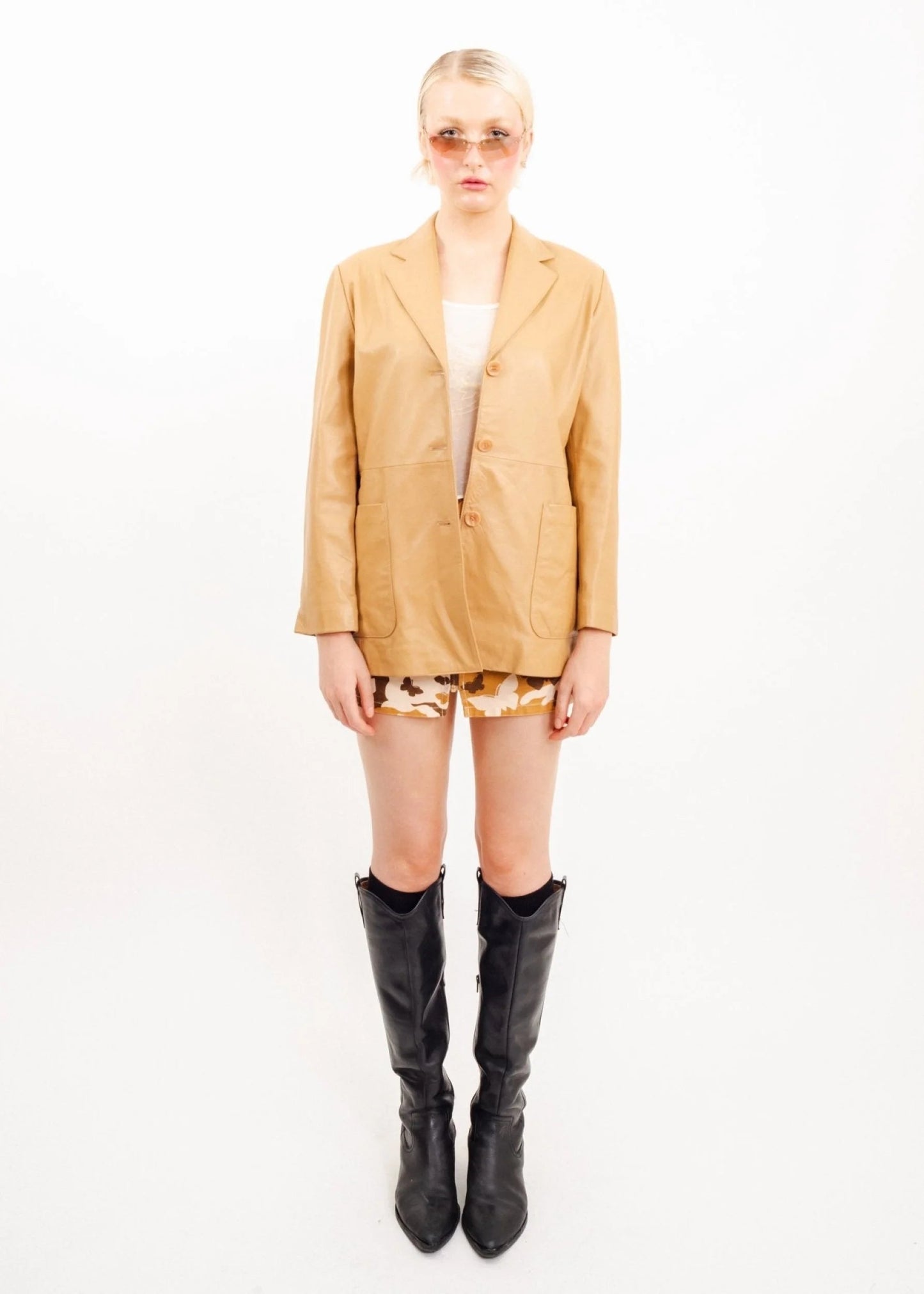 Loritti 90s caramel leather jacket